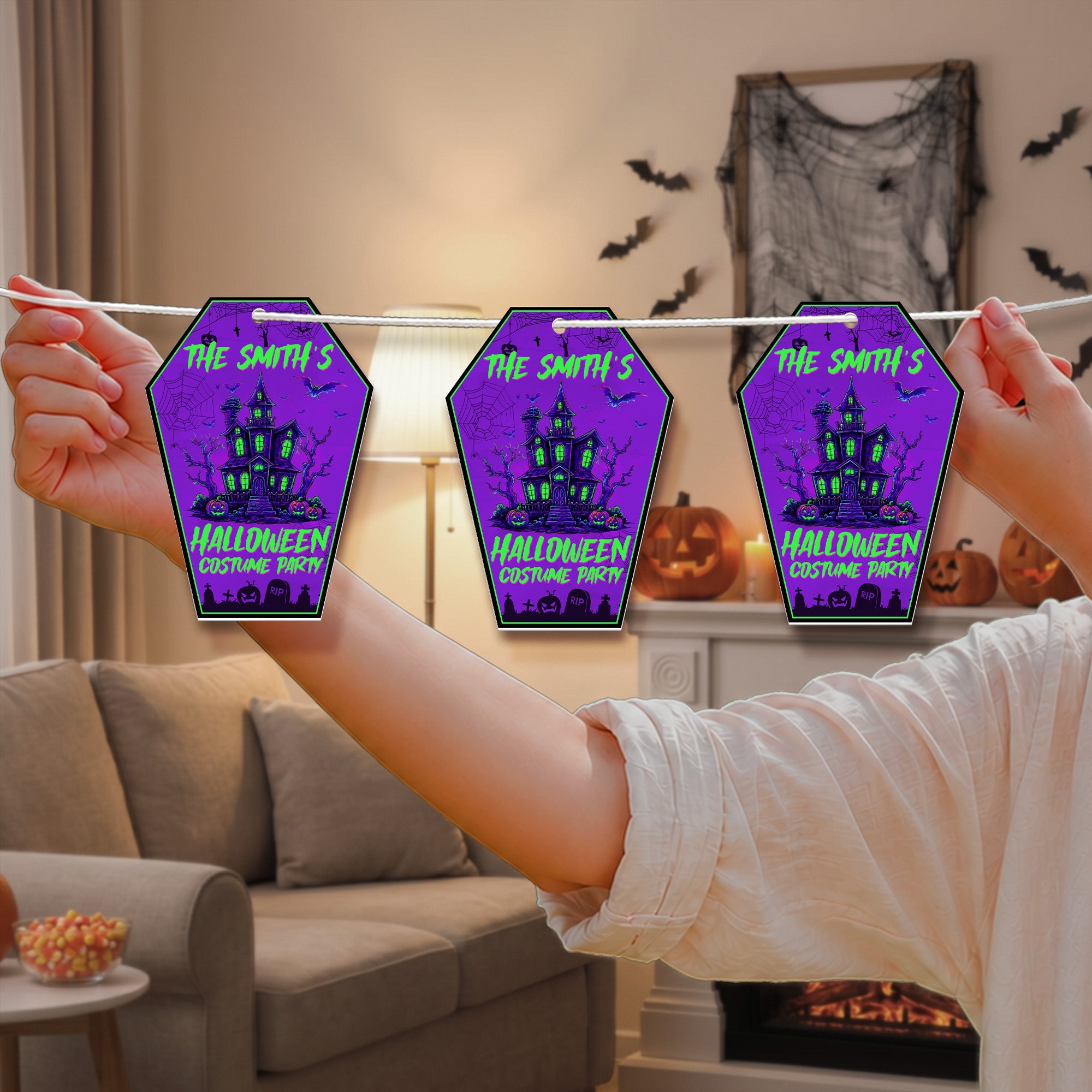 Our Family Halloween Party - Personalized Garland Banner