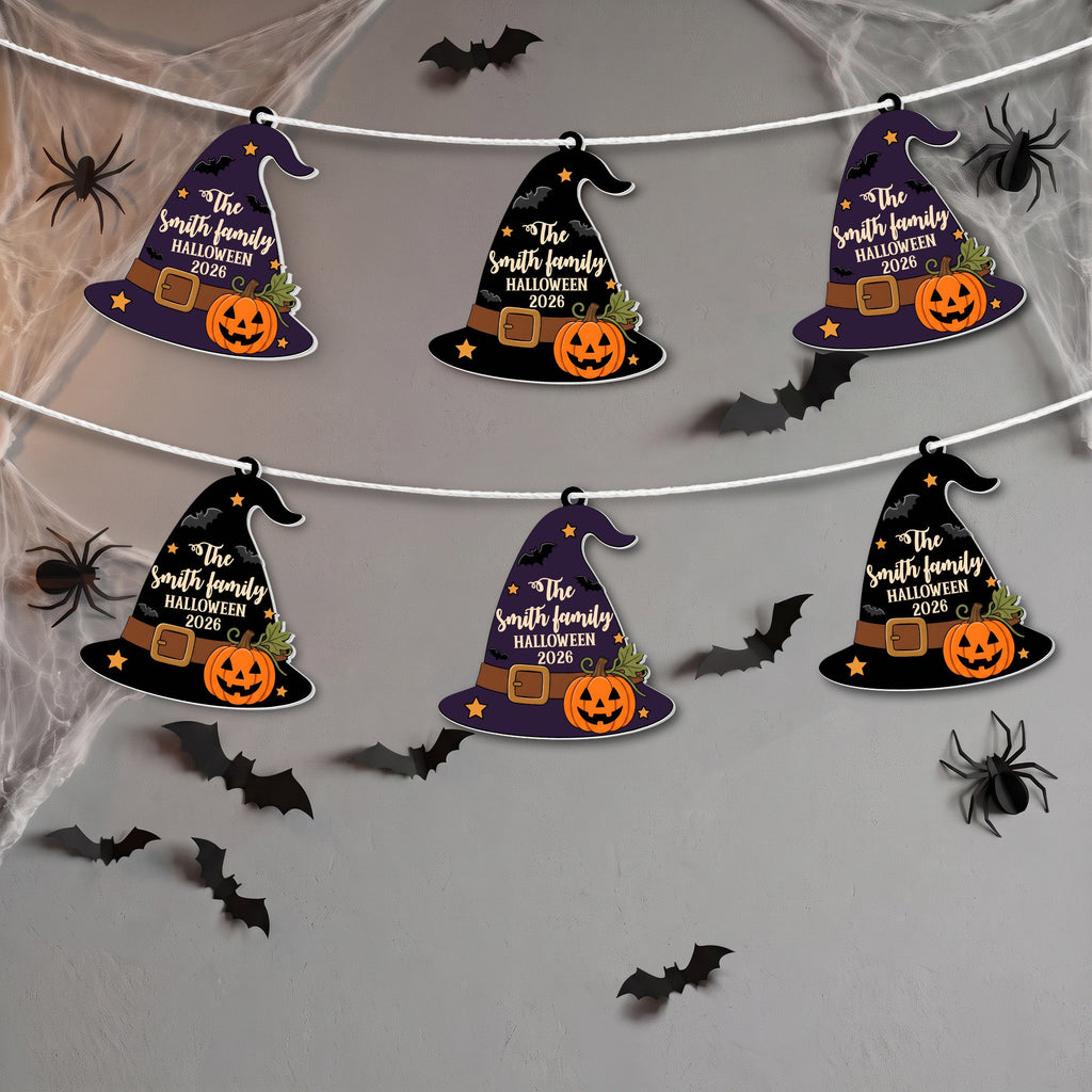 Our Family Part Halloween Witch Theme - Personalized Garland Banner