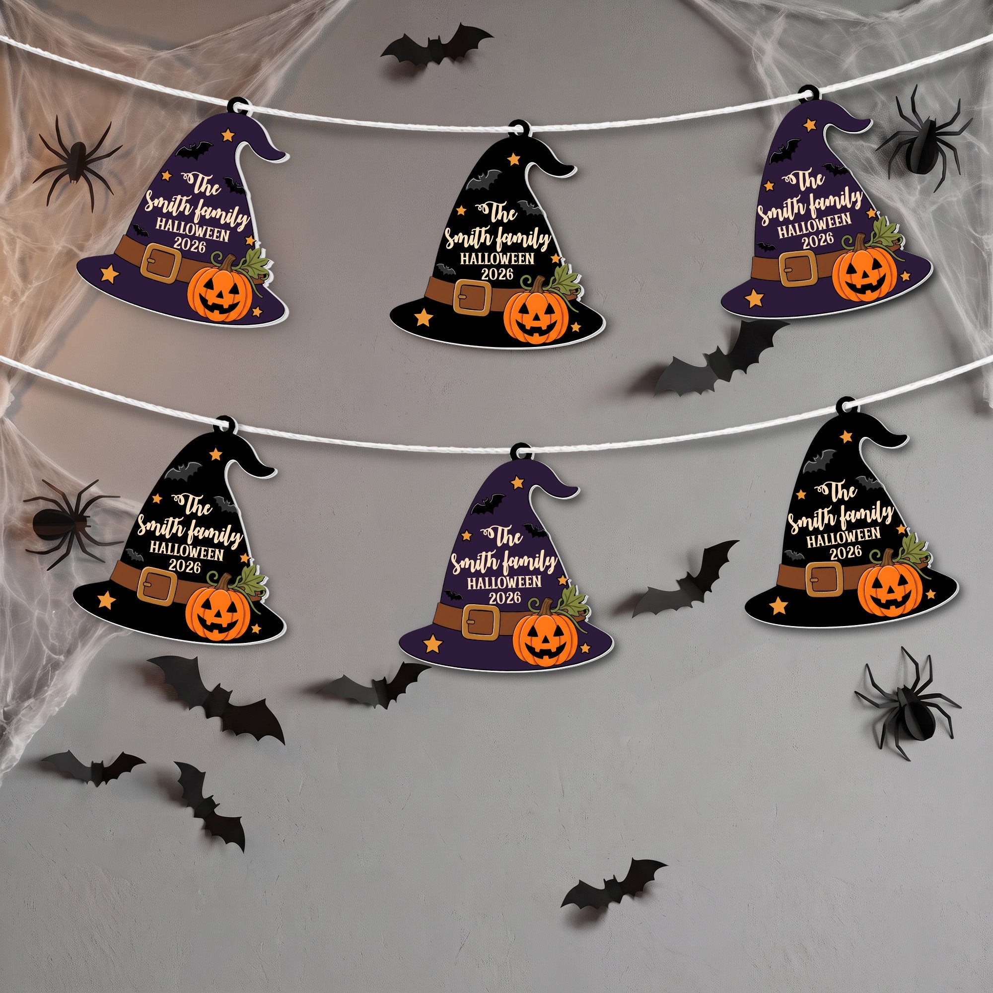 Our Family Part Halloween Witch Theme - Personalized Garland Banner
