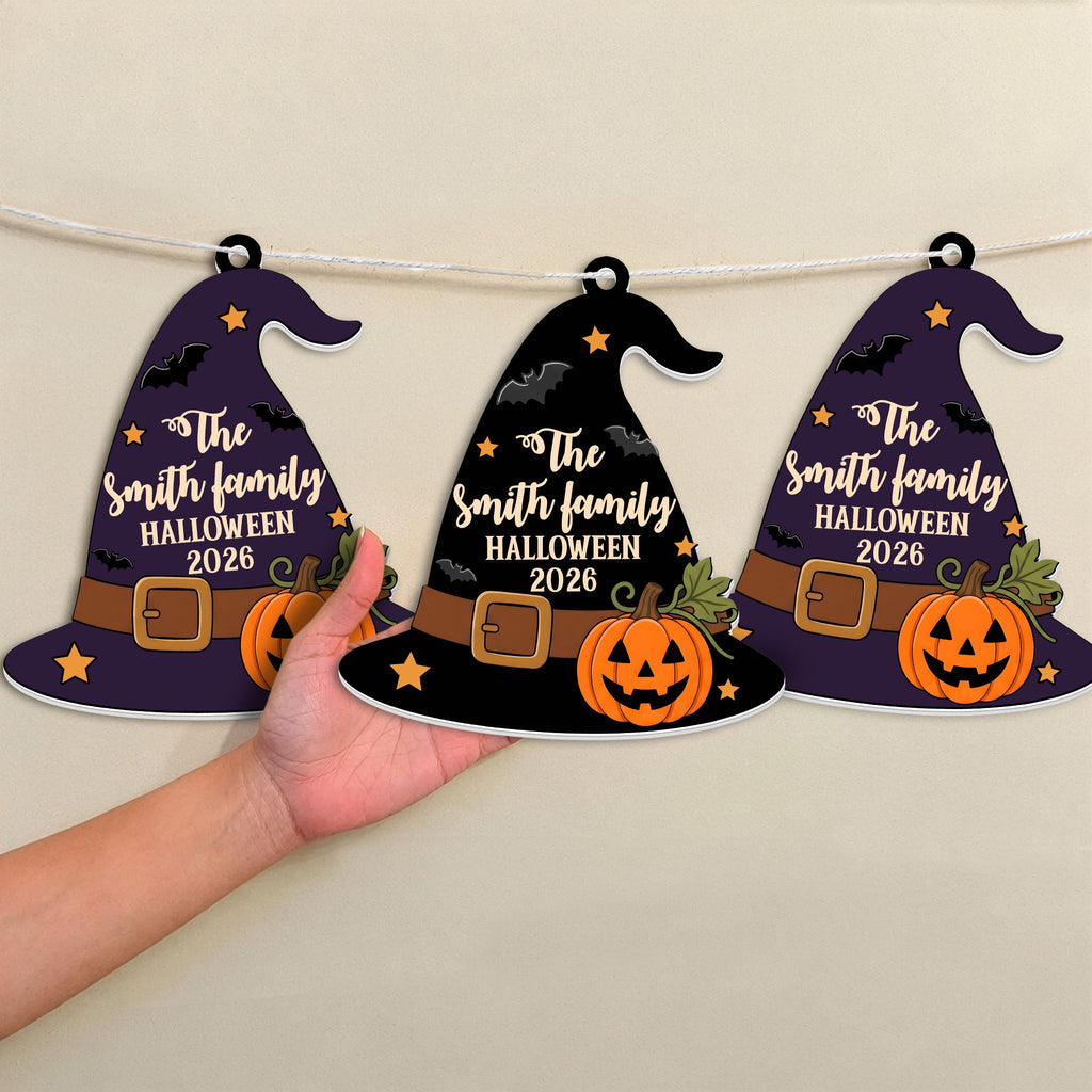 Our Family Part Halloween Witch Theme - Personalized Garland Banner
