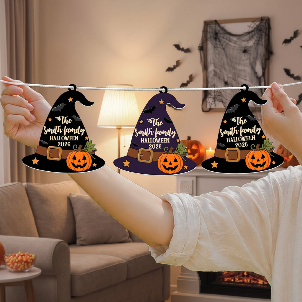 Our Family Part Halloween Witch Theme - Personalized Garland Banner