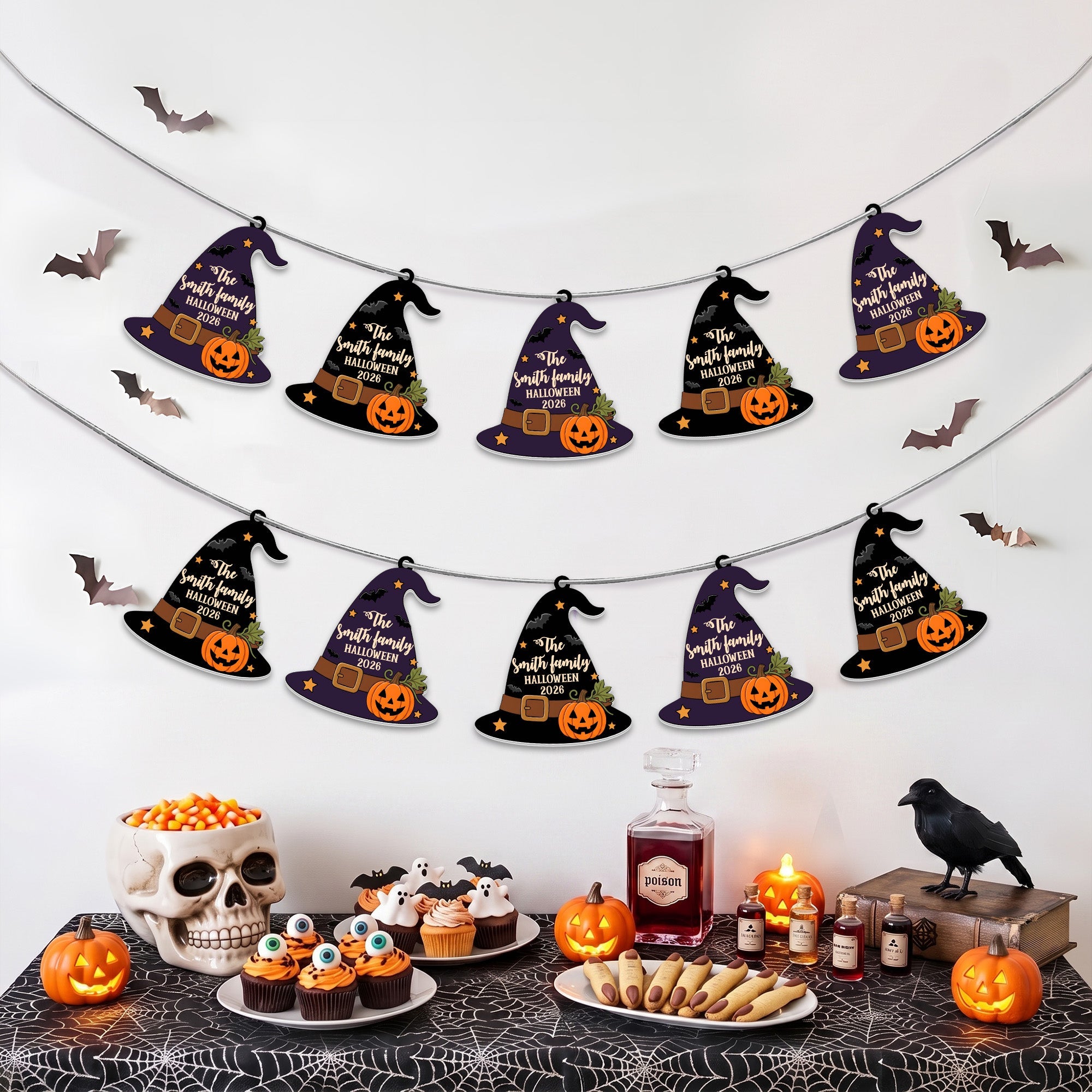 Our Family Part Halloween Witch Theme - Personalized Garland Banner