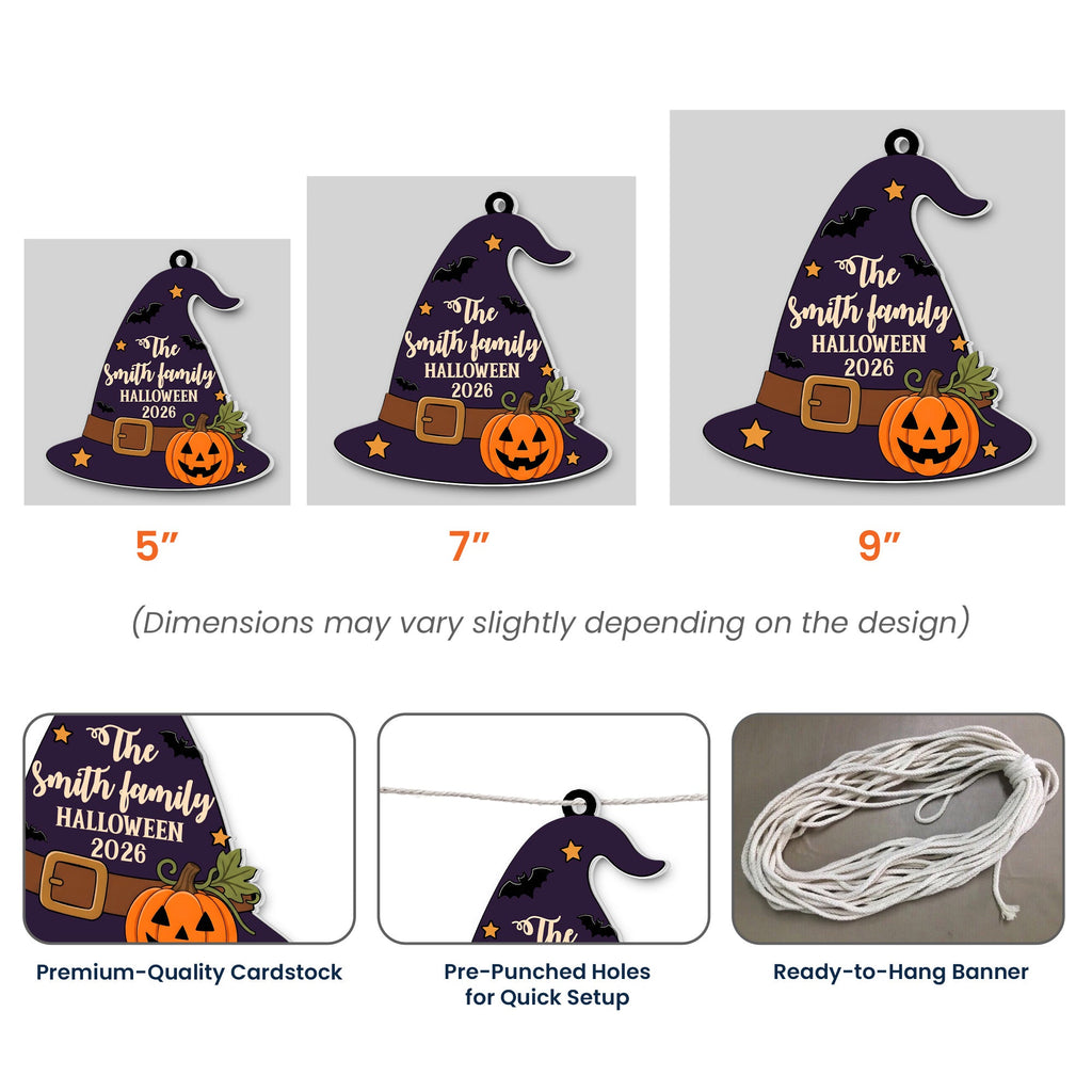 Our Family Part Halloween Witch Theme - Personalized Garland Banner
