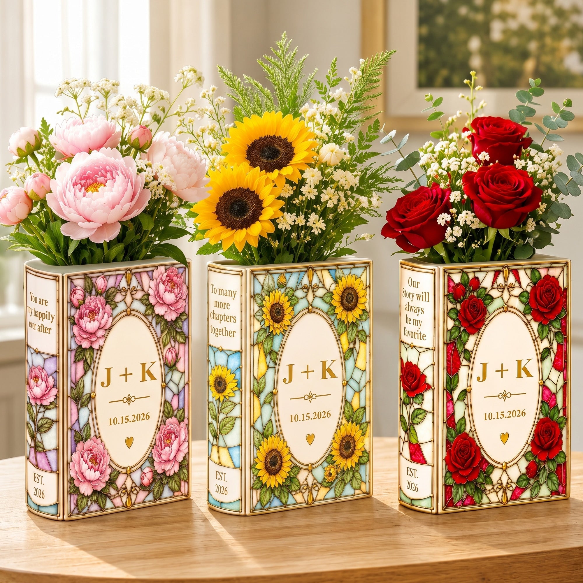 Our Love Story - Custom Anniversary Gift For Couples - Personalized Vase