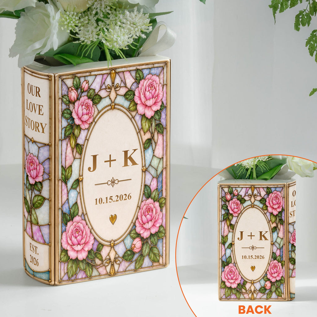 Our Love Story - Custom Anniversary Gift For Couples - Personalized Vase
