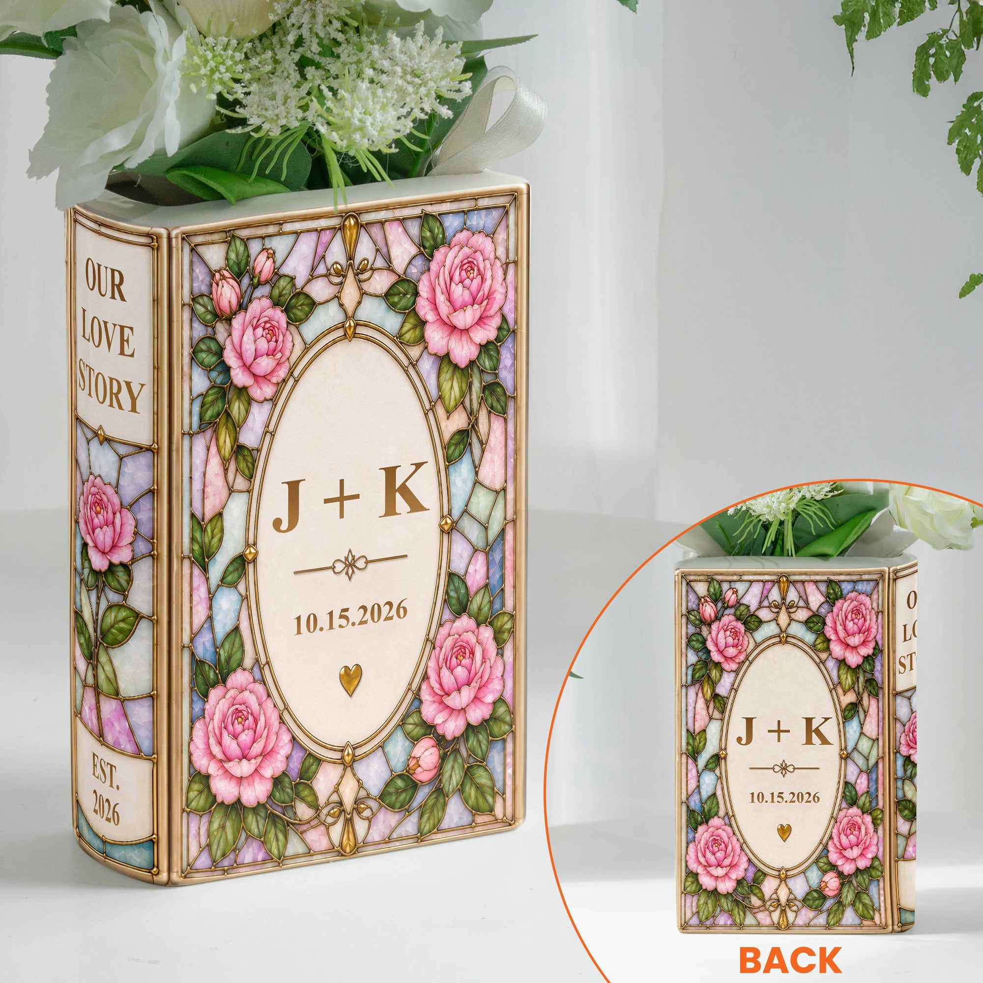 Our Love Story - Custom Anniversary Gift For Couples - Personalized Vase