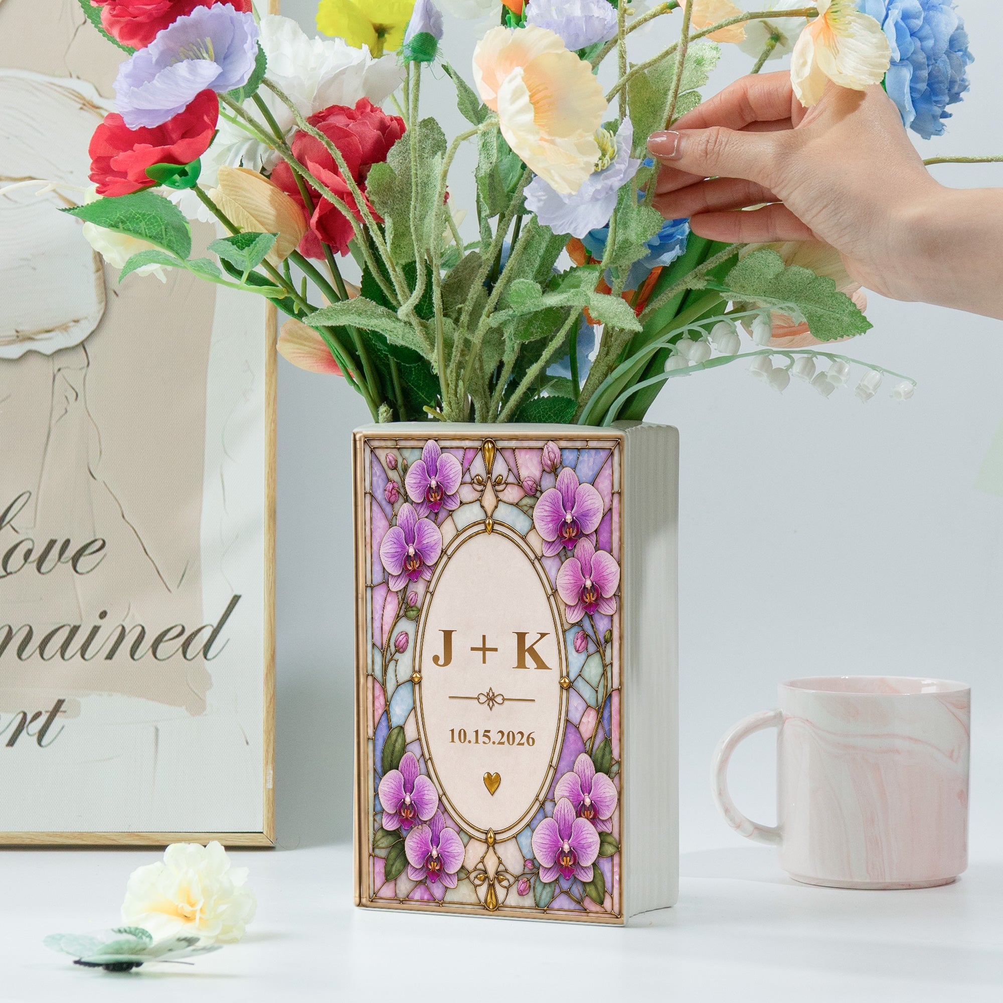 Our Love Story - Custom Anniversary Gift For Couples - Personalized Vase