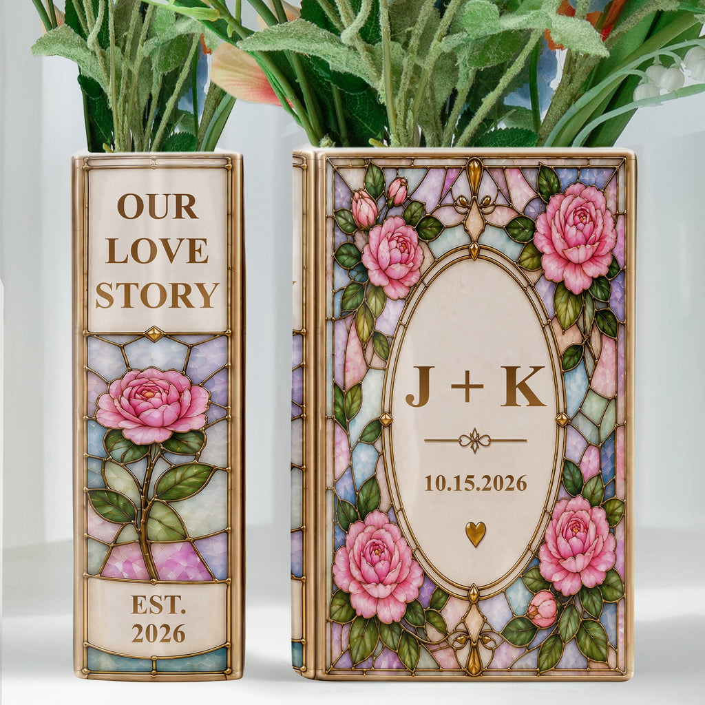Our Love Story - Custom Anniversary Gift For Couples - Personalized Vase
