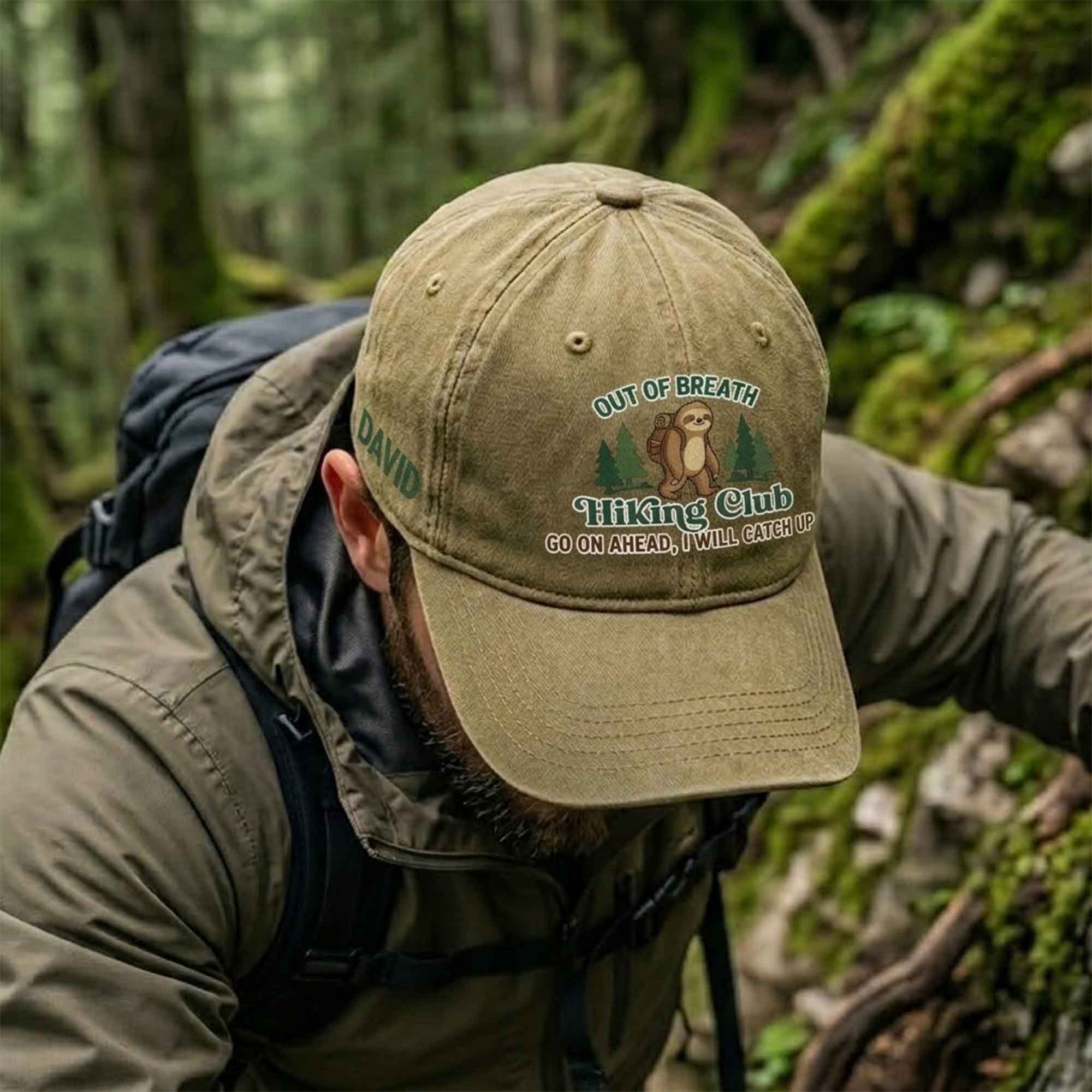 Out Of Breath Hiking Club - Personalized Cap