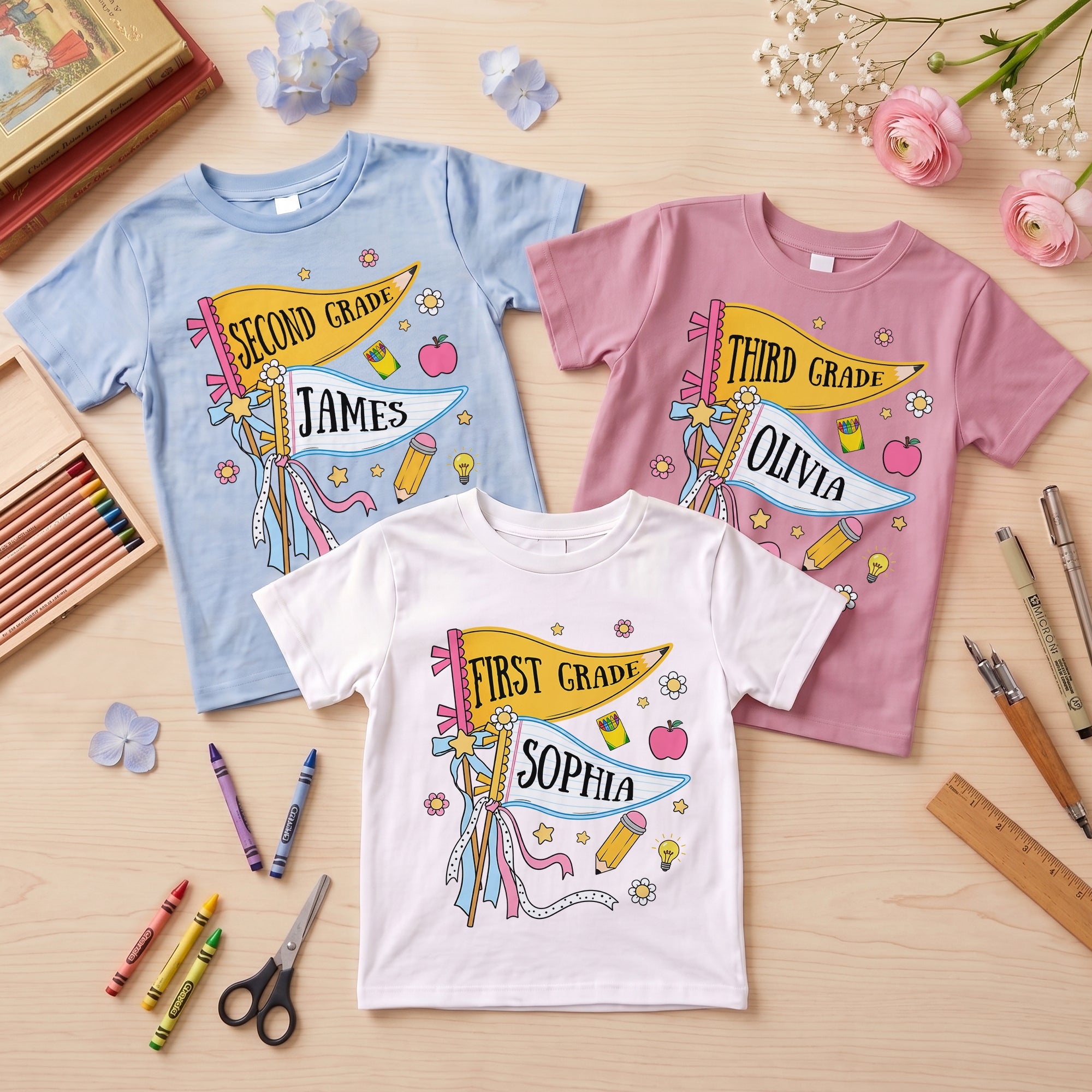 Pencil Back To School Custom Pennant - Personalized Shirt
