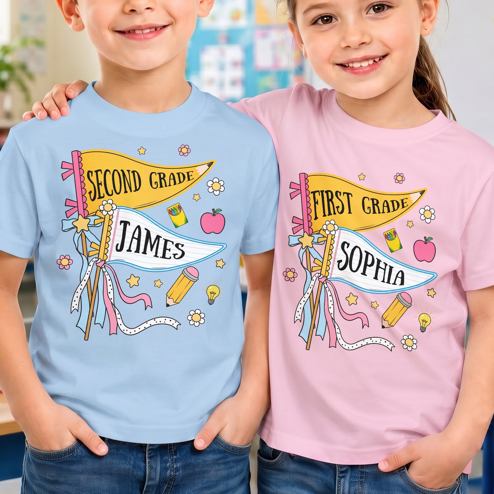 Pencil Back To School Custom Pennant - Personalized Shirt