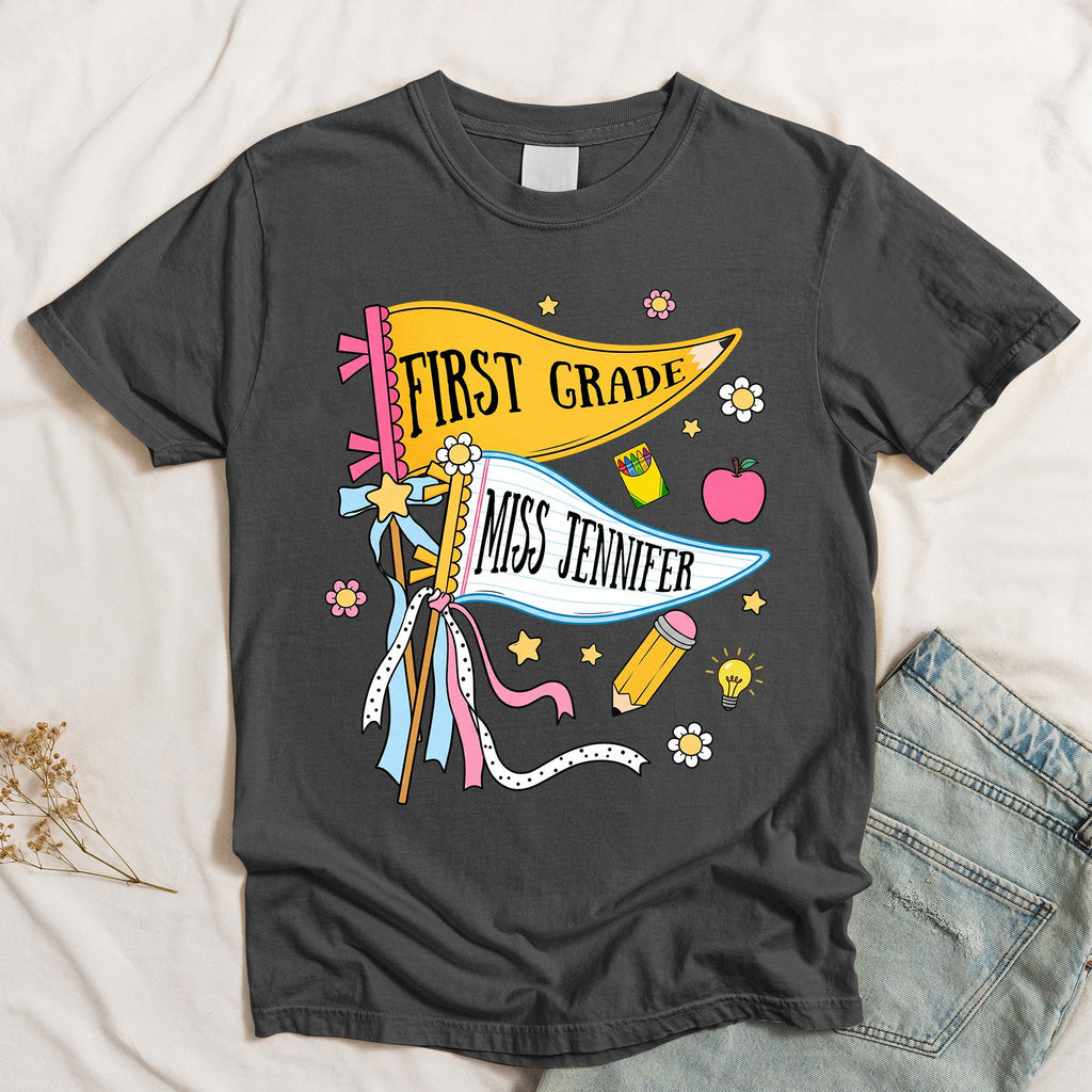 Pencil Back To School Teacher Custom Pennant - Personalized Shirt