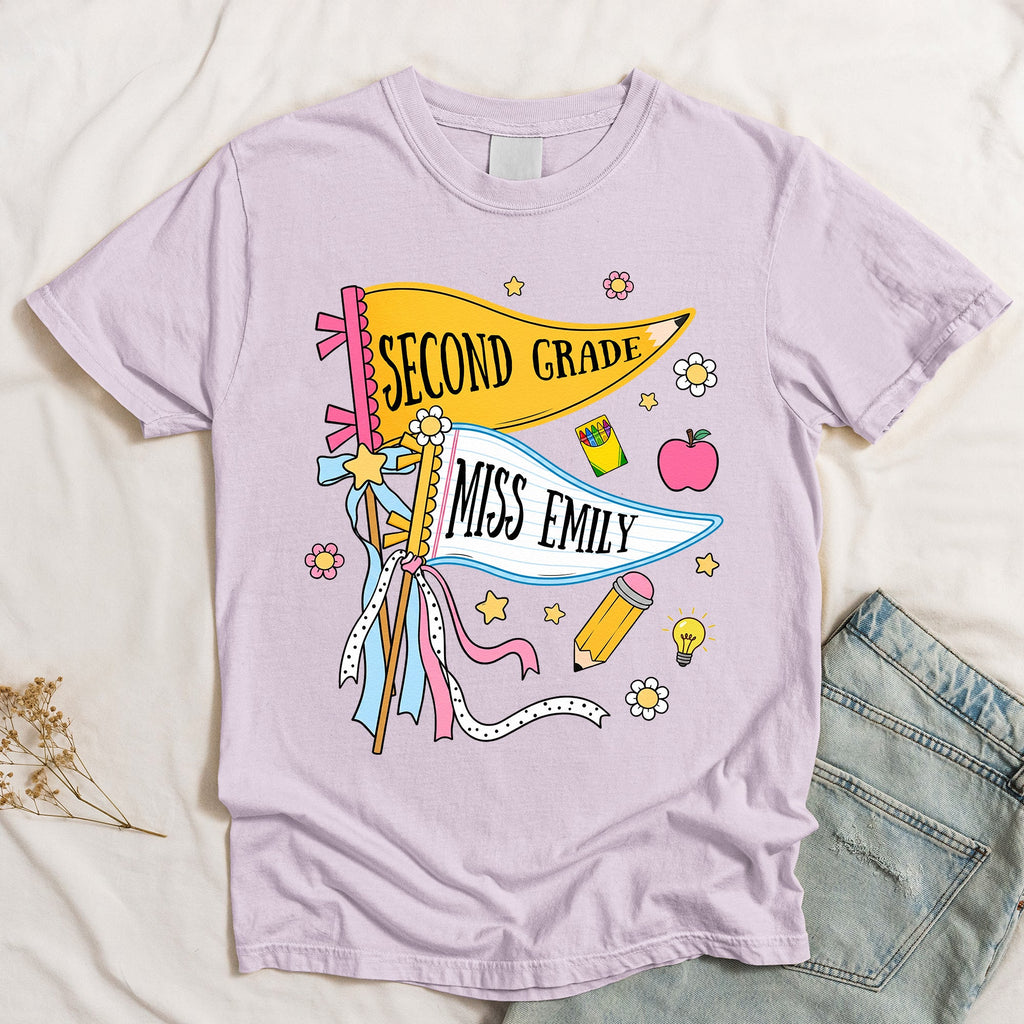 Pencil Back To School Teacher Custom Pennant - Personalized Shirt