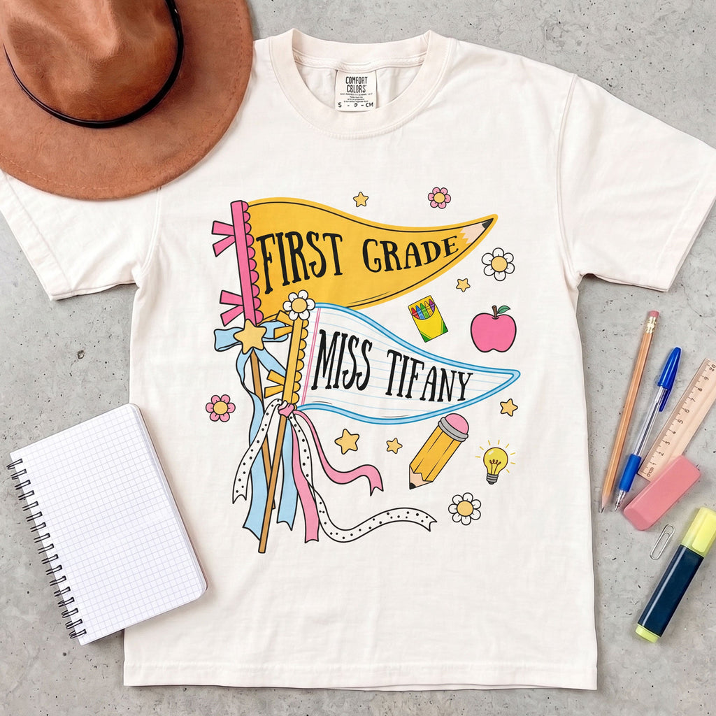 Pencil Back To School Teacher Custom Pennant - Personalized Shirt