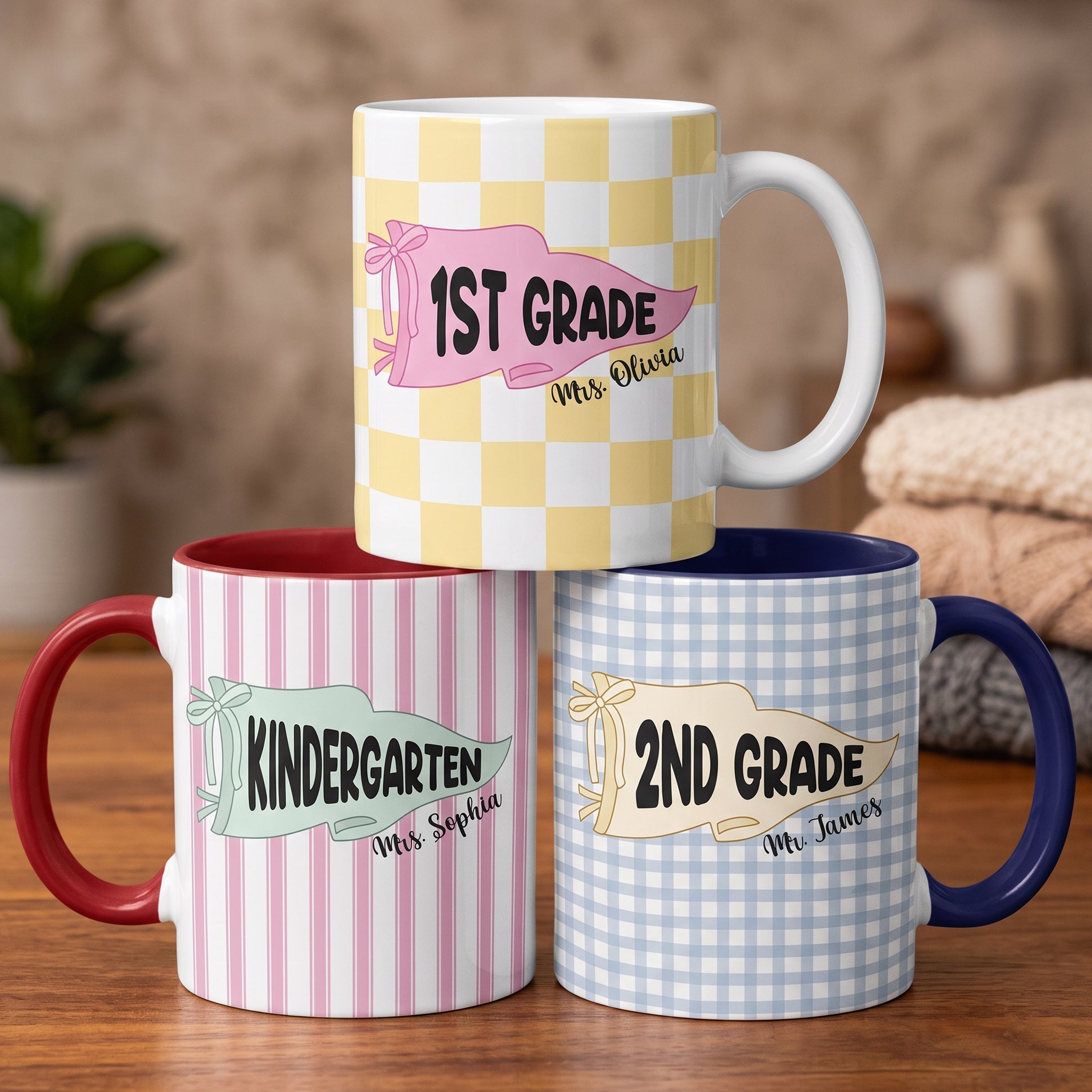 Pennant Design Teacher Back To School Gift - Personalized Mug