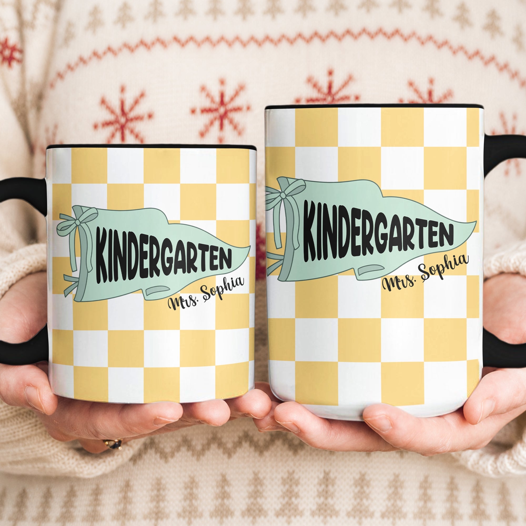 Pennant Design Teacher Back To School Gift - Personalized Mug
