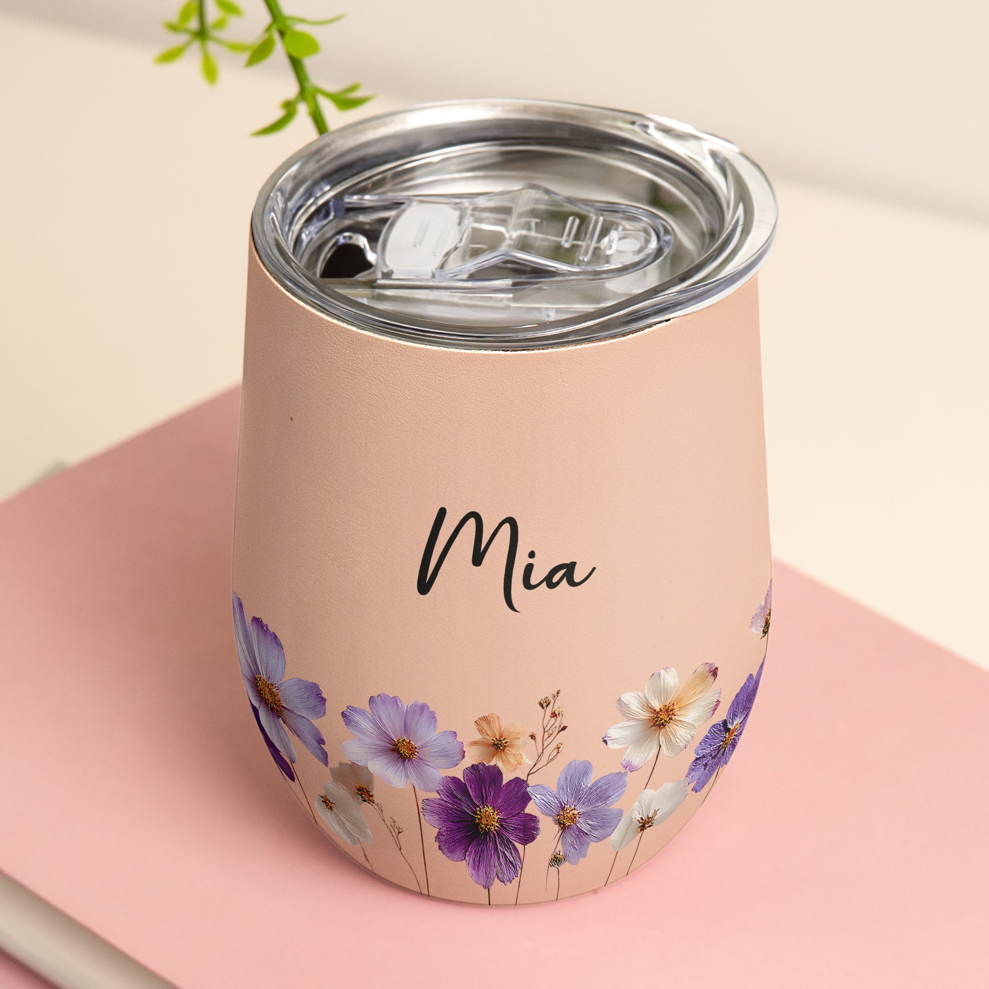 Personalized Birth Flower Gift Son Her Daughter Friend - Personalized Wine Tumbler
