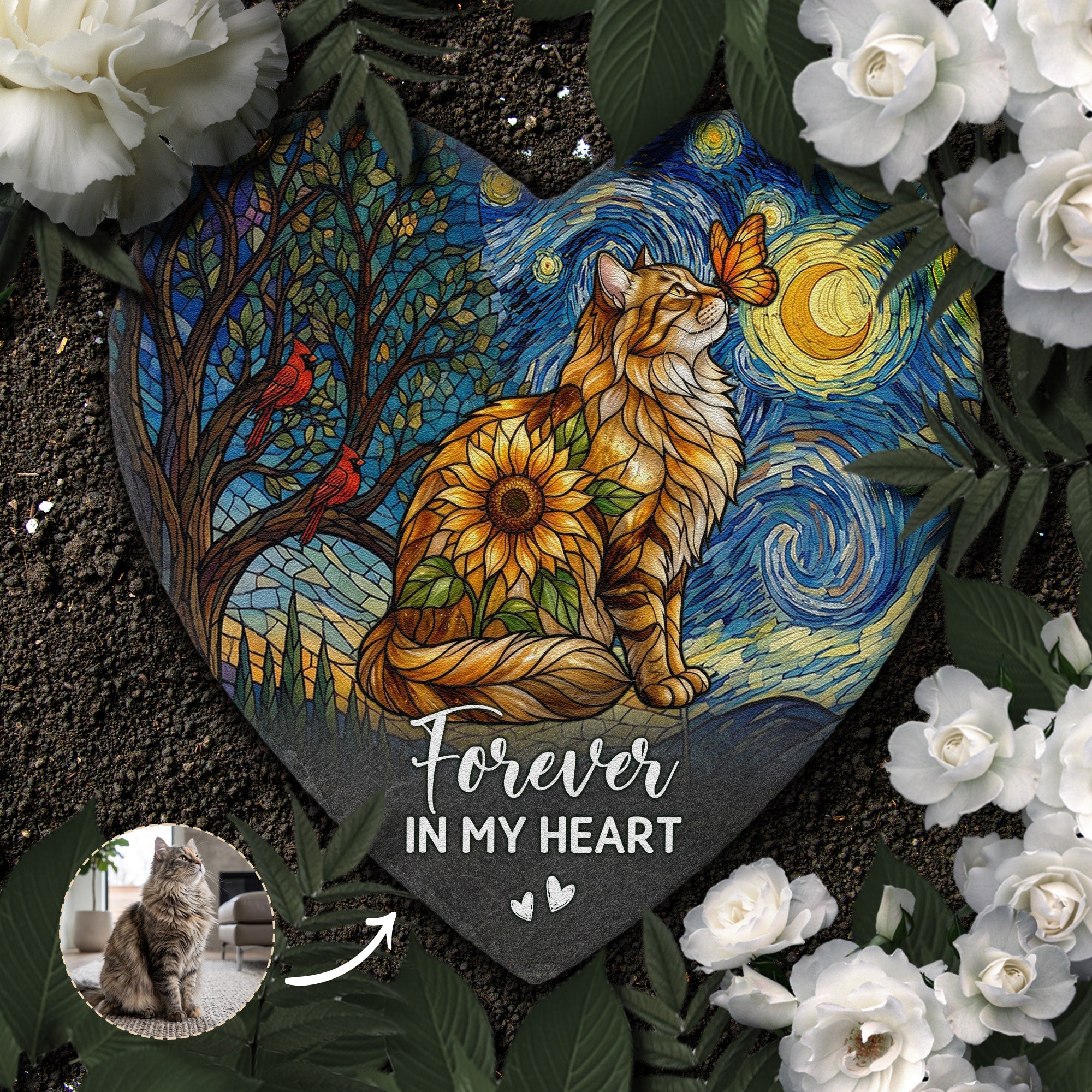 Pet Memorial Forever In My Heart - Personalized Garden Stone