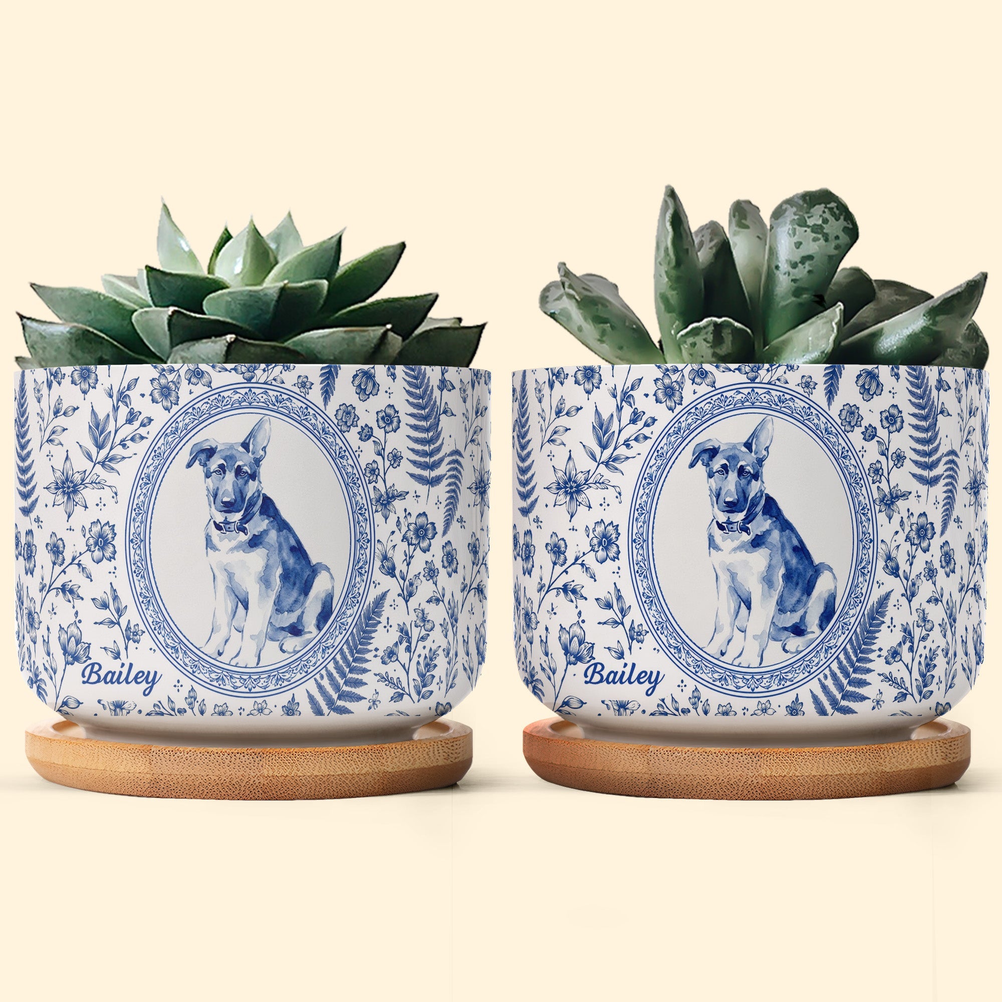Pet Portrait Planter Home Decor, Pet Memorial Remembrance - Personalized Plant Pot