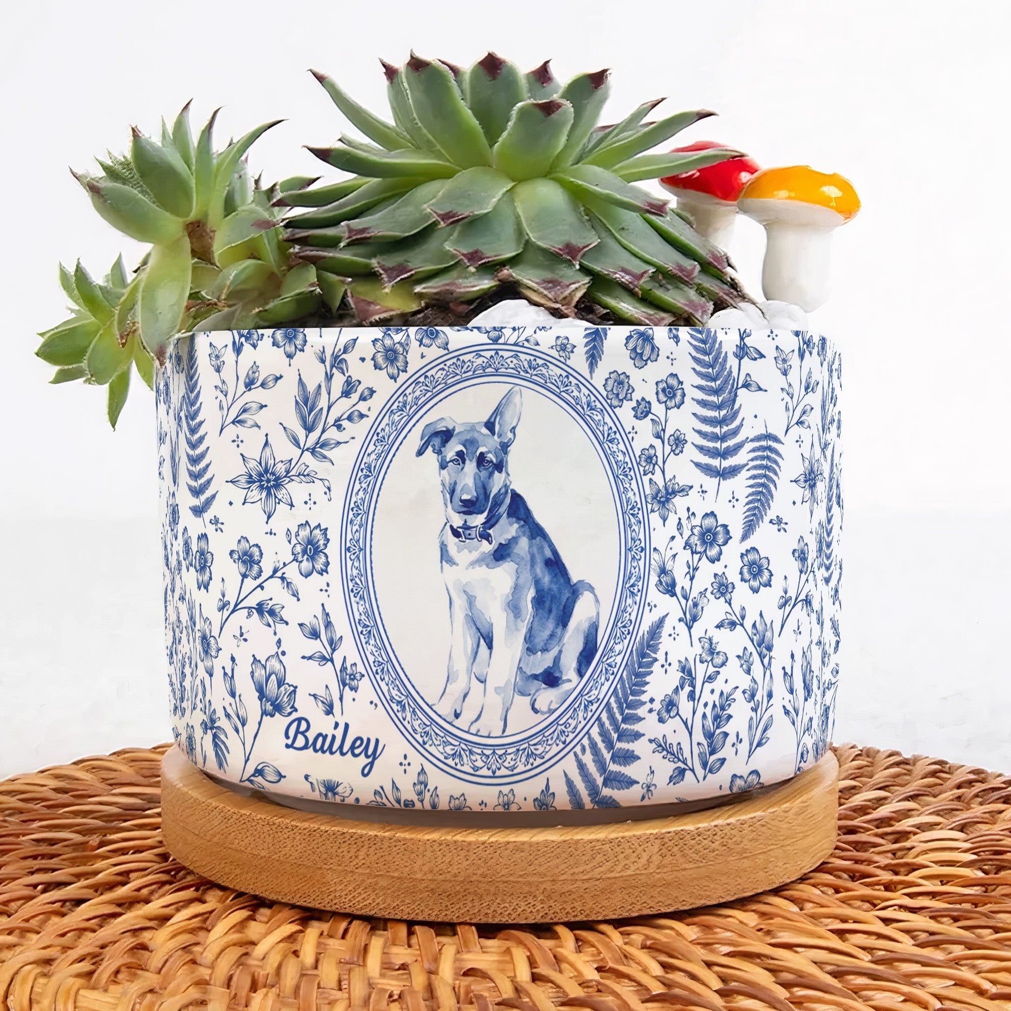 Pet Portrait Planter Home Decor, Pet Memorial Remembrance - Personalized Plant Pot