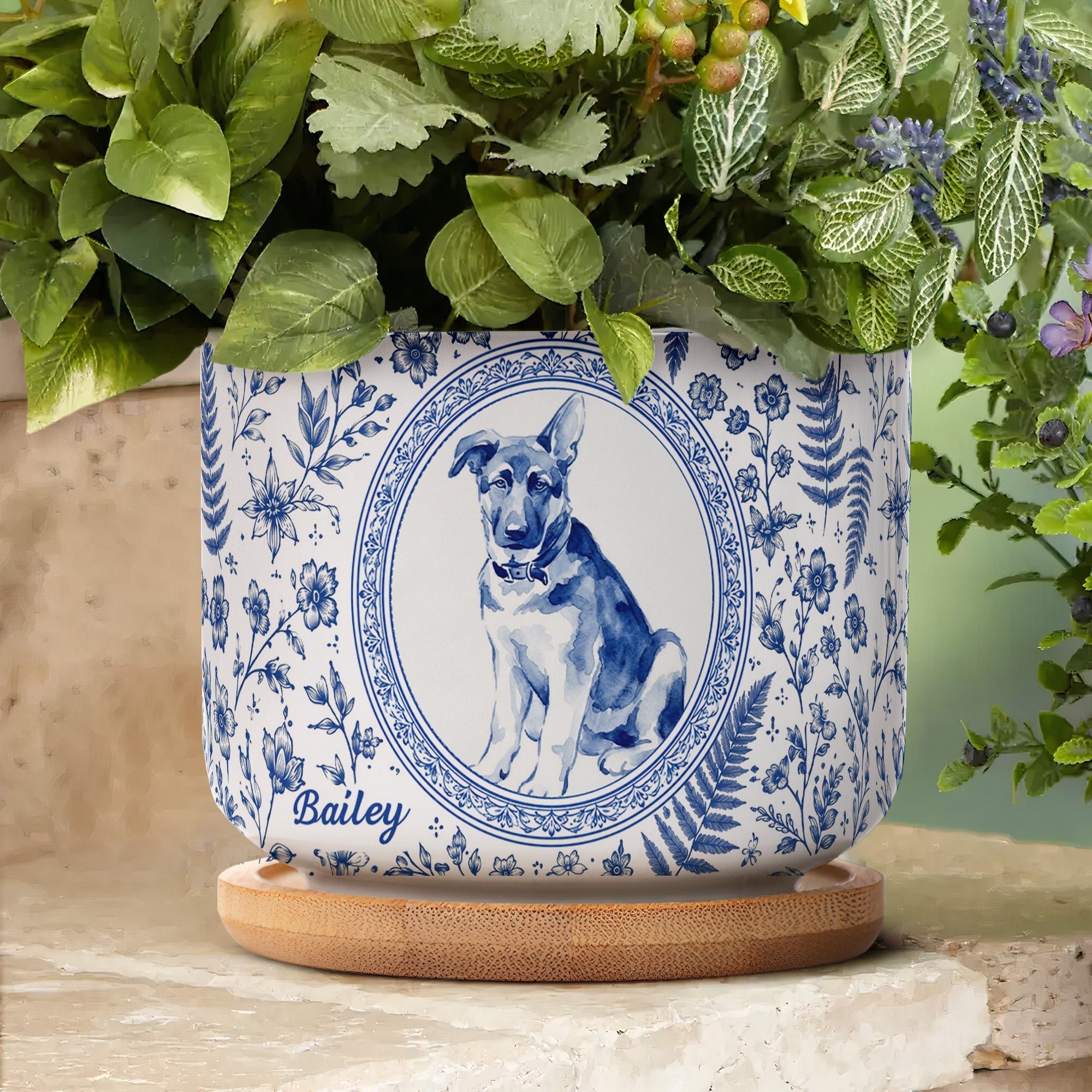 Pet Portrait Planter Home Decor, Pet Memorial Remembrance - Personalized Plant Pot