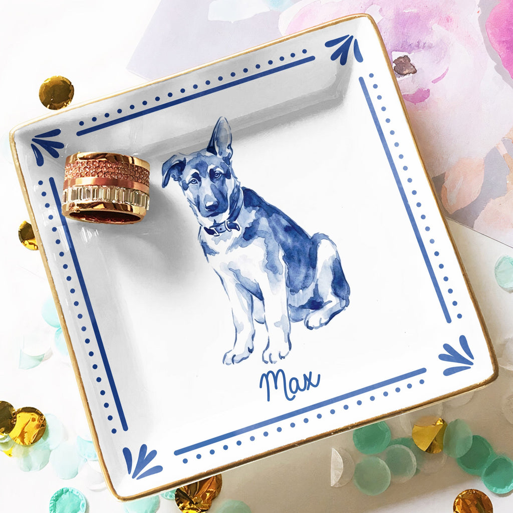 Pet Portrait Water Color - Personalized Jewelry Dish