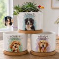 Pet Watercolor Ceramic Planter, Loss Of Pet Gift - Personalized Plant Pot