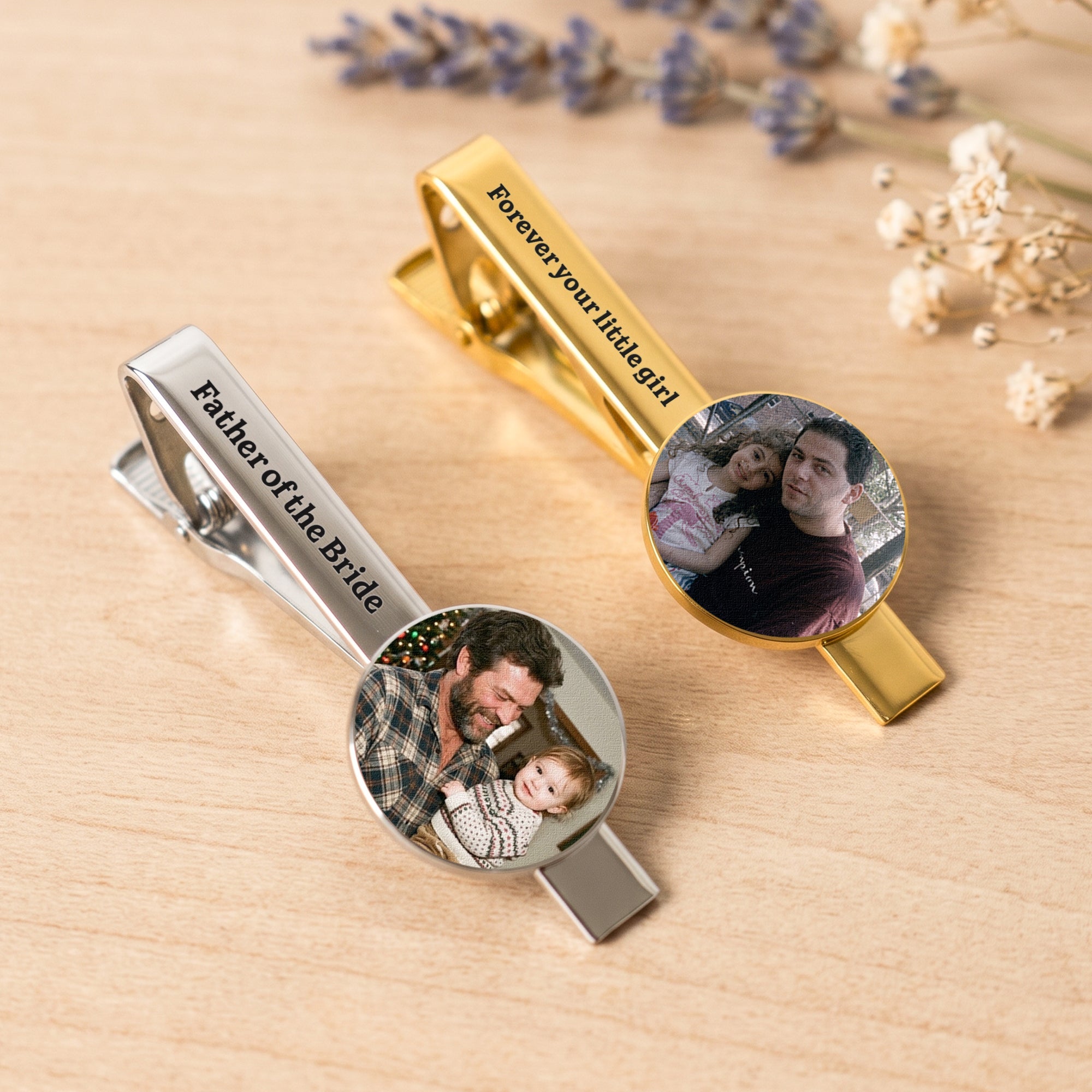 Photo Tie Clip Wedding Gift For Dad, Husband, Groom, Groomsman - Personalized Tie Clip