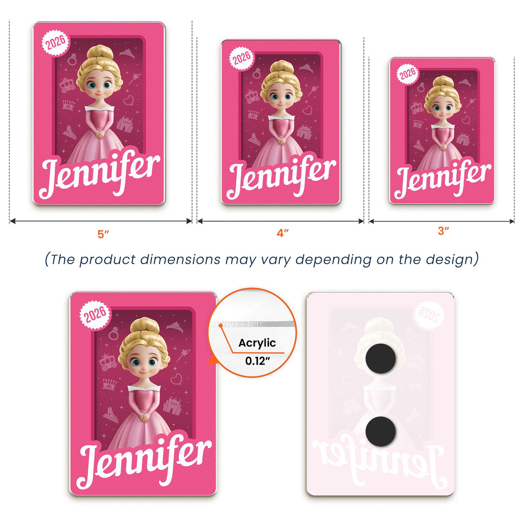 Princess - Gifts For Daughter, Granddaugter, Little Girls - Personalized Magnet
