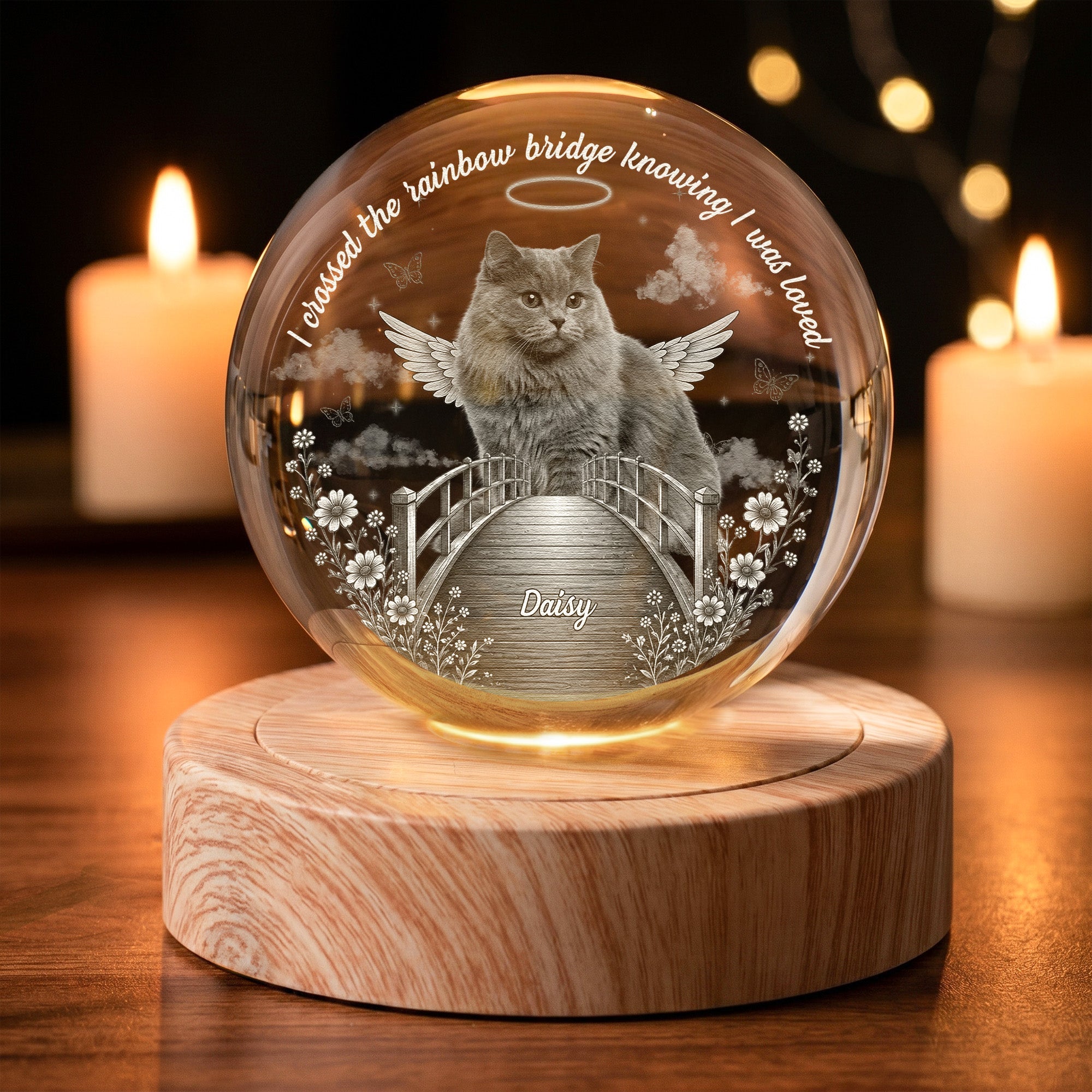 Rainbow Bridge Pet Memorial - Personalized Night Light