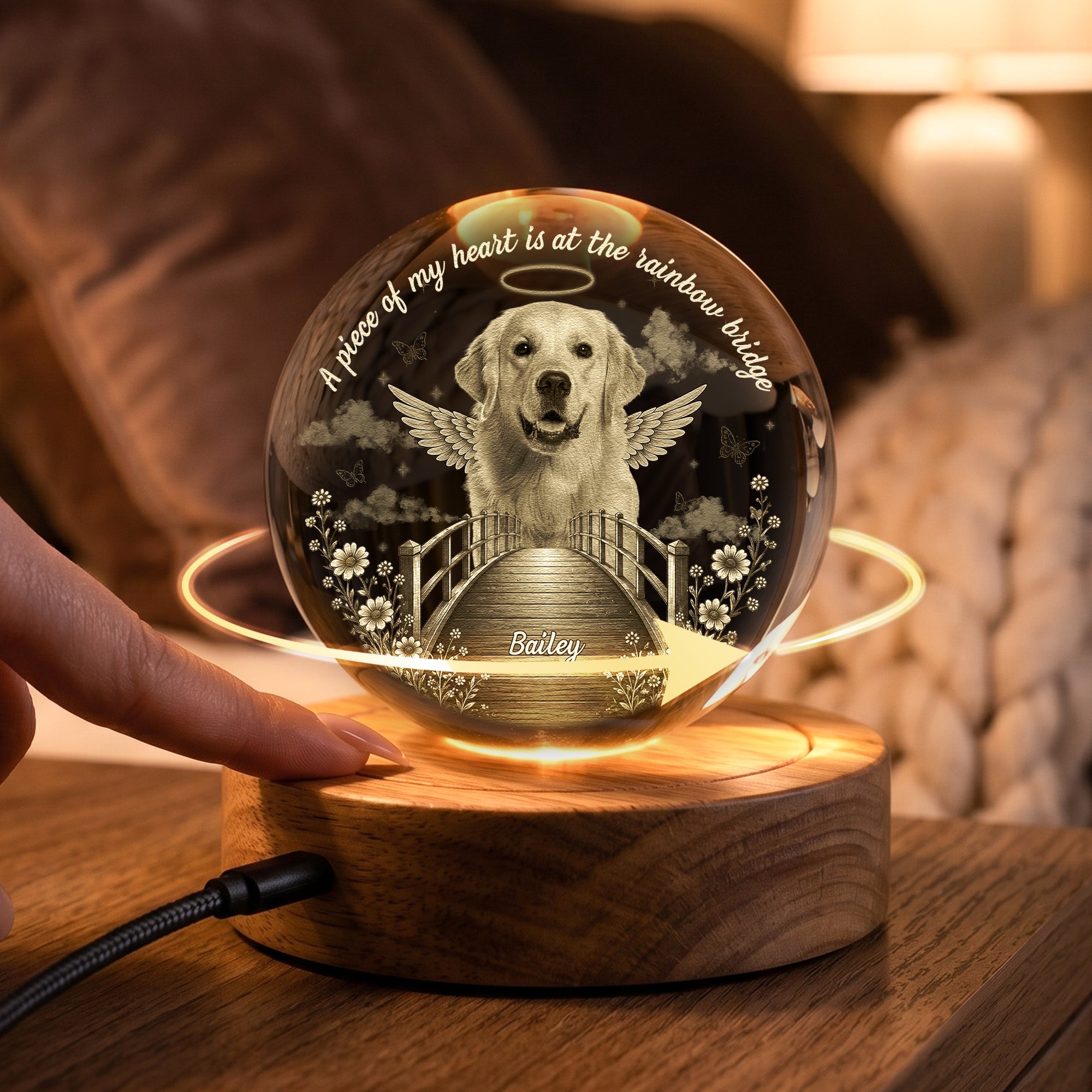 Rainbow Bridge Pet Memorial - Personalized Night Light