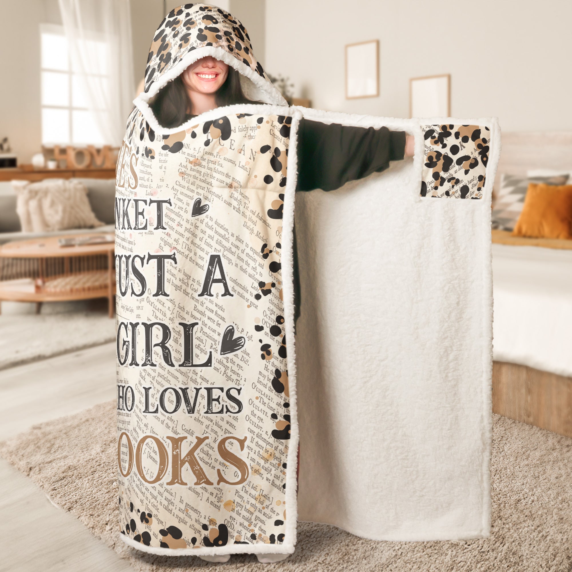 Reading Blanket,Portrait Photo, Watercolor Style - Personalized Blanket