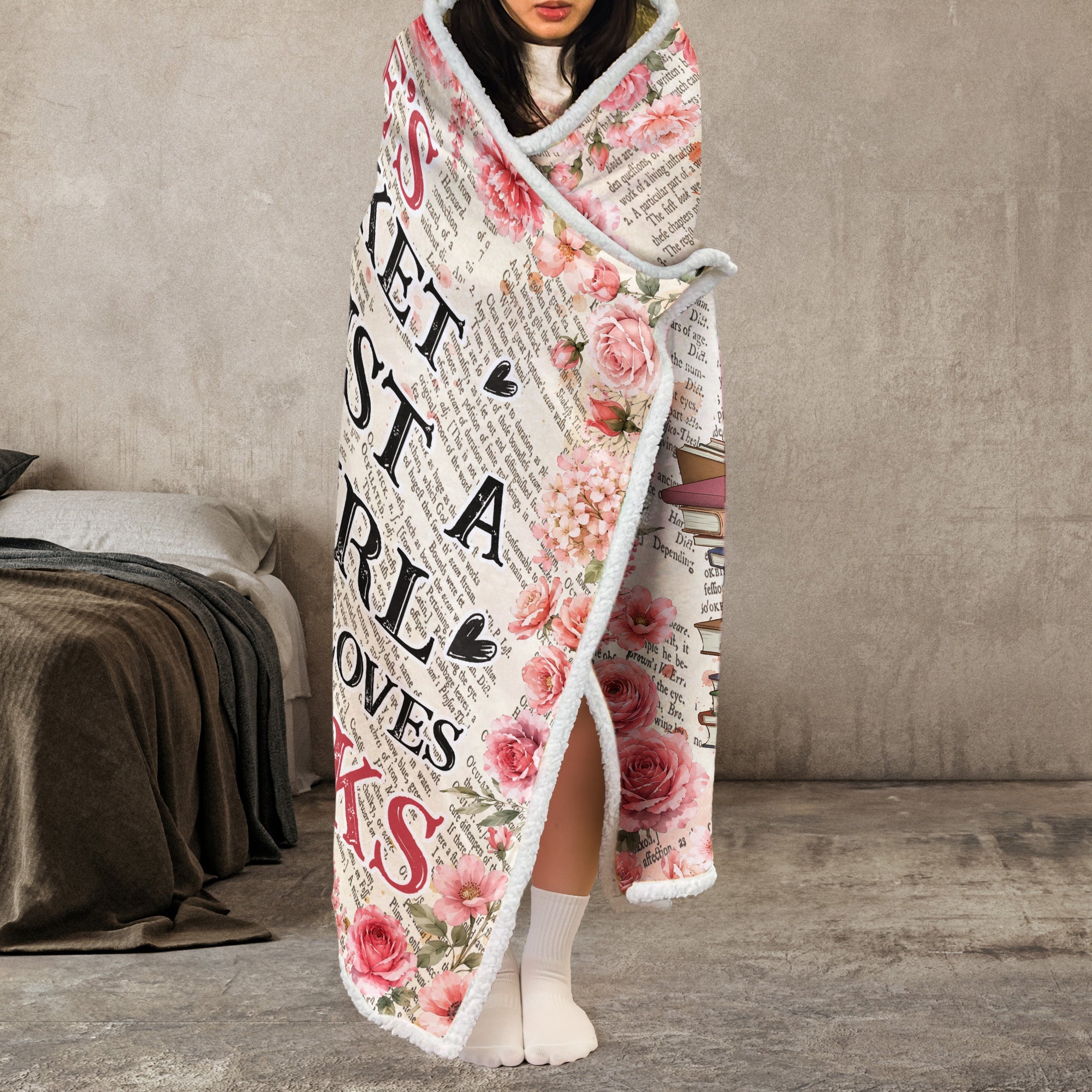 Reading Blanket,Portrait Photo, Watercolor Style - Personalized Blanket
