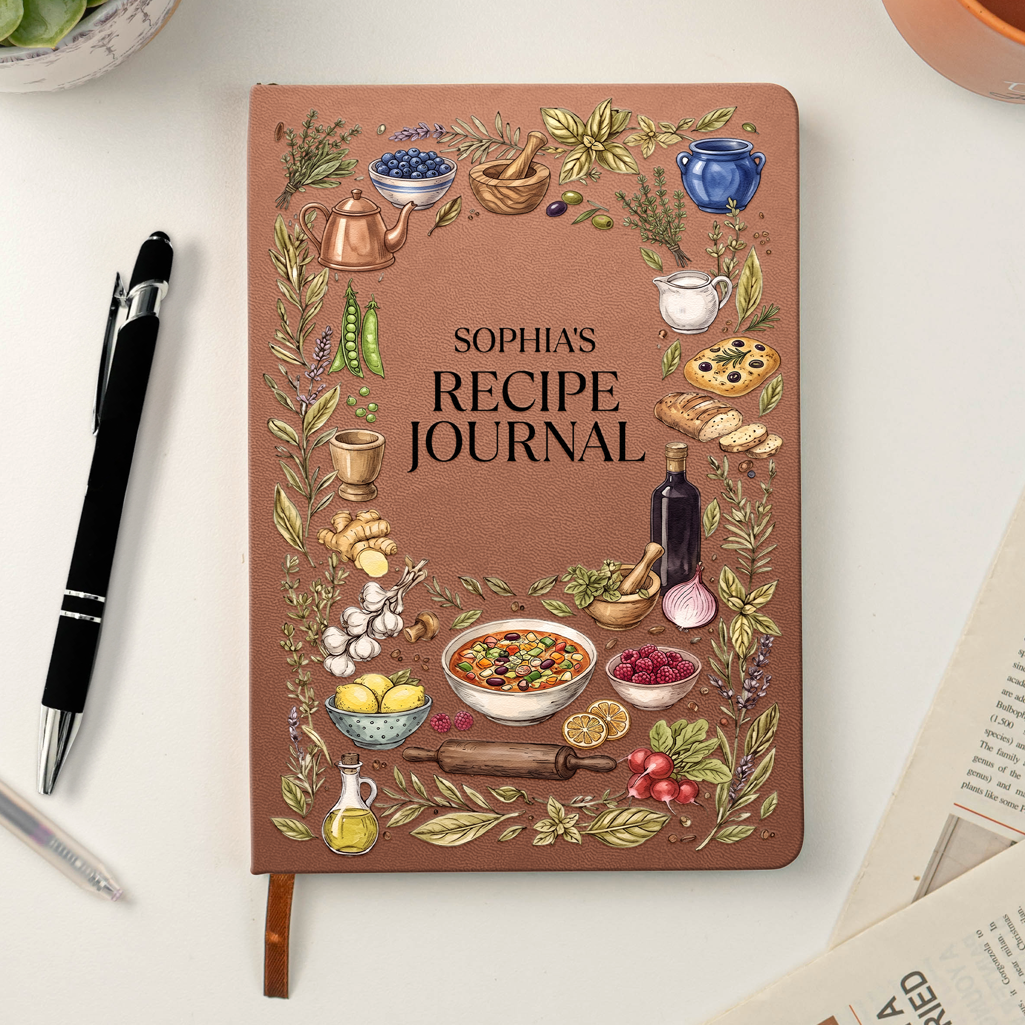 Recipe Book, Recipe Journal Custom Name - Personalized Journal