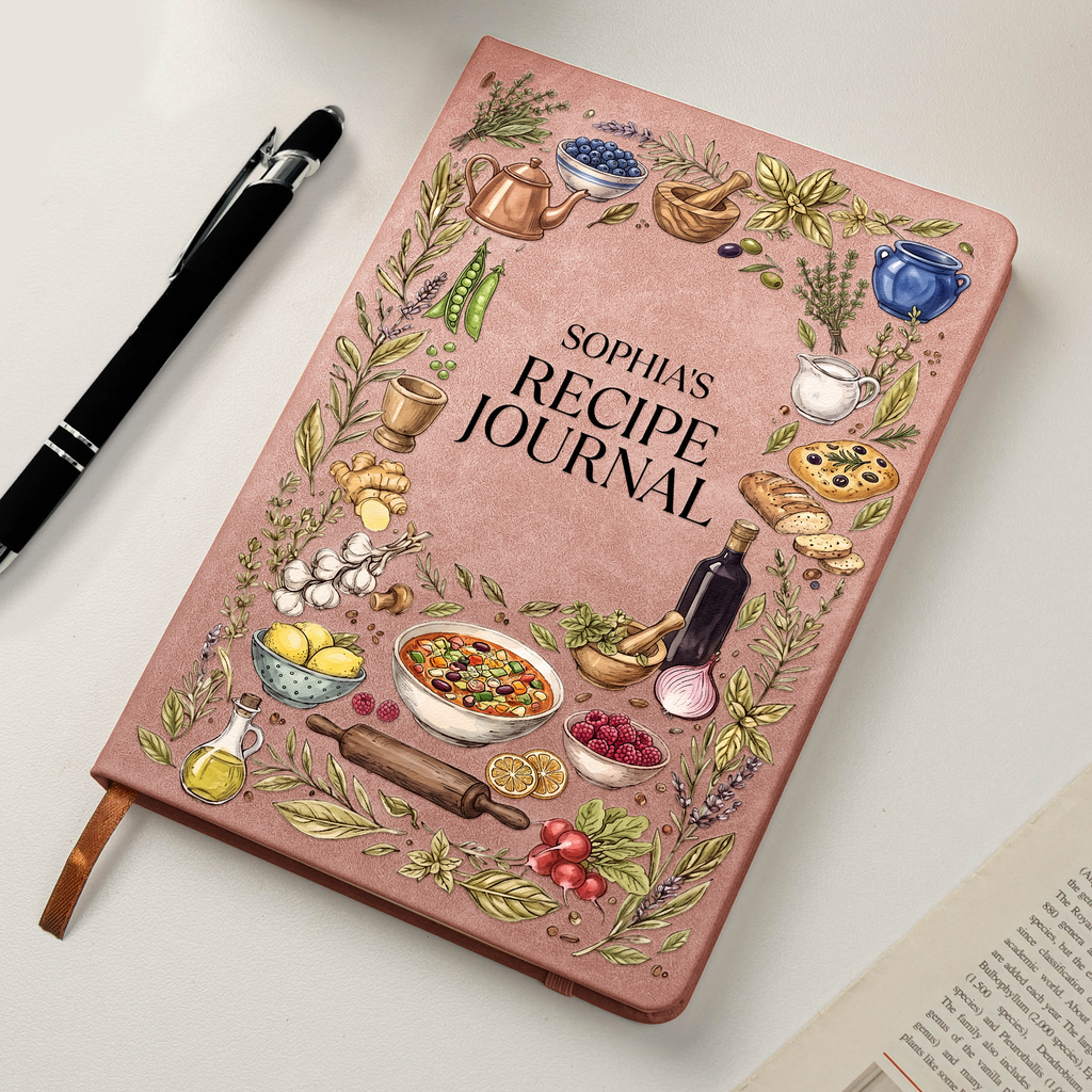 Recipe Book, Recipe Journal Custom Name - Personalized Journal