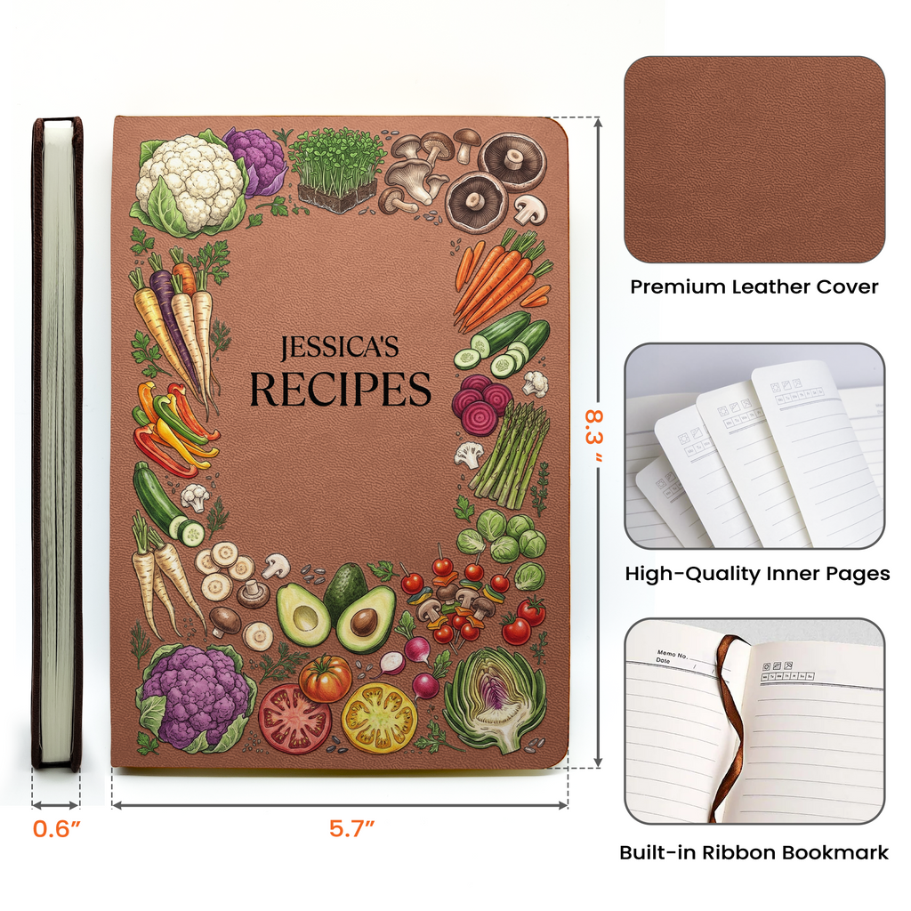 Recipe Book, Recipe Journal Custom Name - Personalized Journal