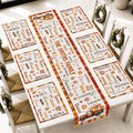 Repeating Names Autumn Leaves Pumpkin Pattern Decor - Personalized Table Runner Set