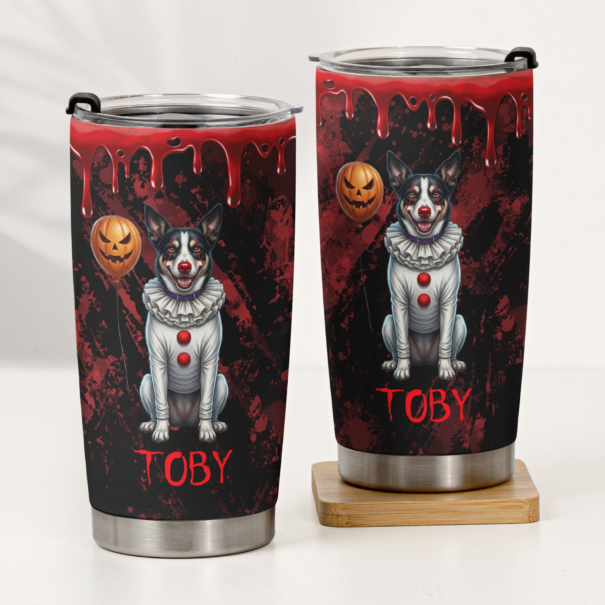 Scary Halloween Clown Gift For Pet Lover - Personalized Tumbler