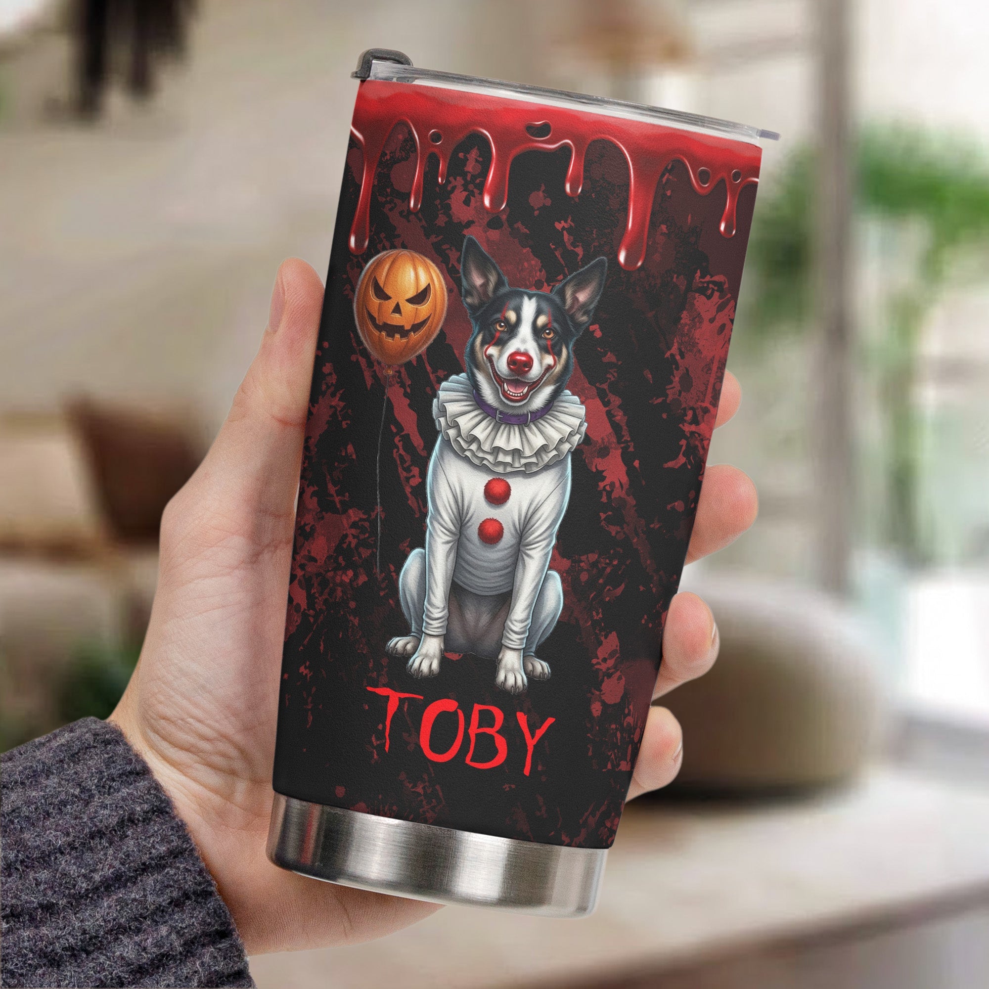 Scary Halloween Clown Gift For Pet Lover - Personalized Tumbler