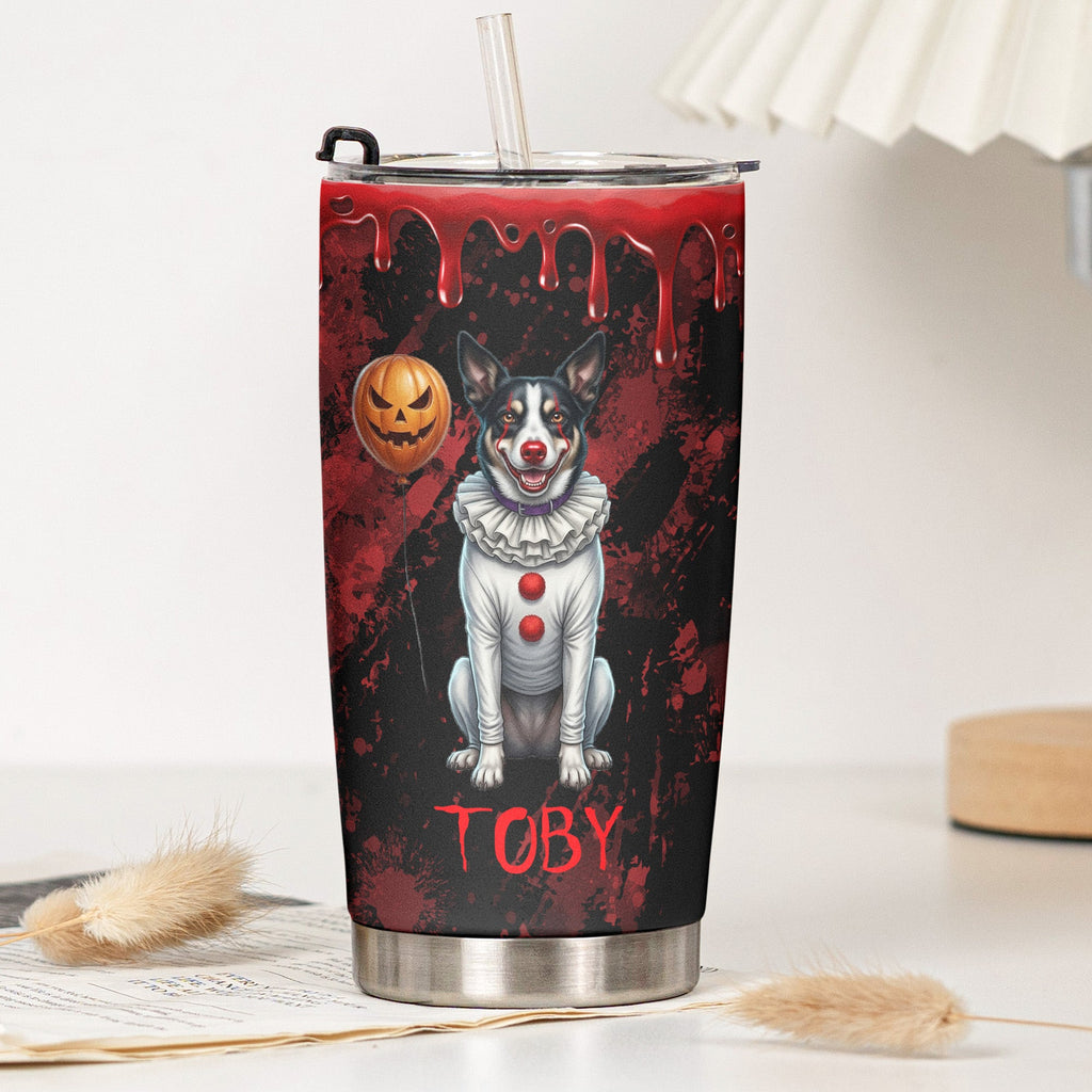 Scary Halloween Clown Gift For Pet Lover - Personalized Tumbler