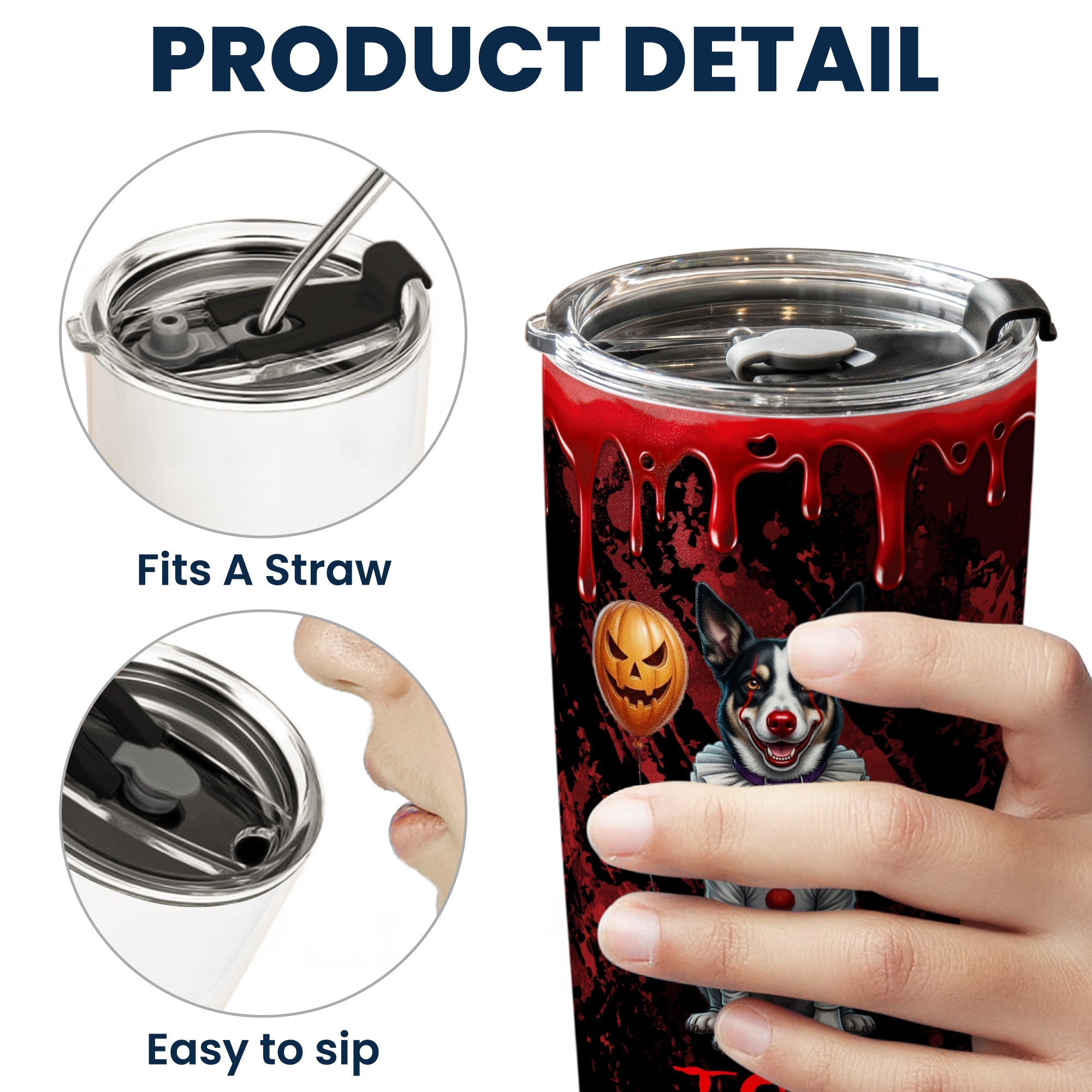 Scary Halloween Clown Gift For Pet Lover - Personalized Tumbler