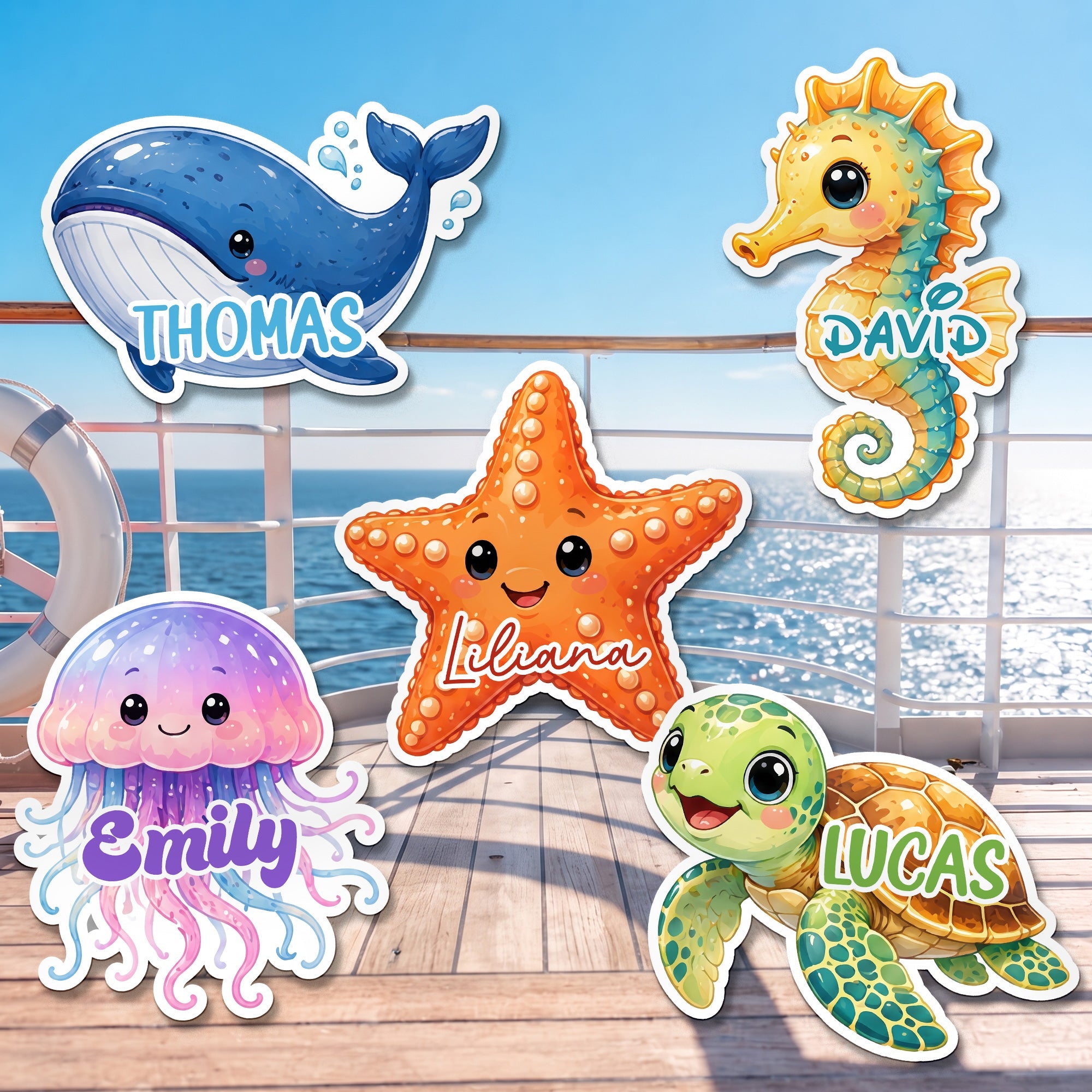 Sea Creature For Kids - Cruise Door Signs Stateroom Decor Cruising Family Vacation - Personalized Magnet