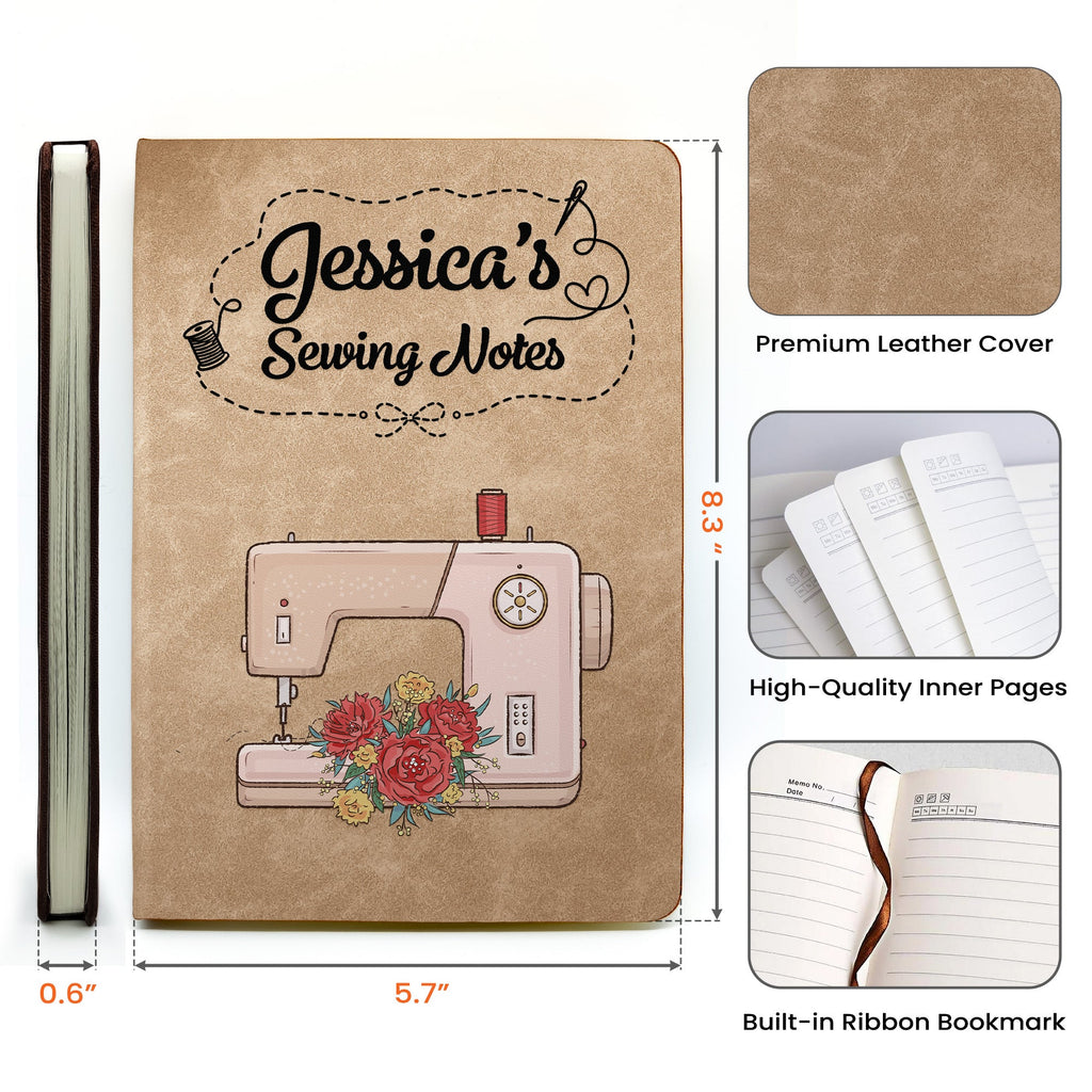 Sewing Journal Gift For Sewing Lover, Tailor - Personalized Journal