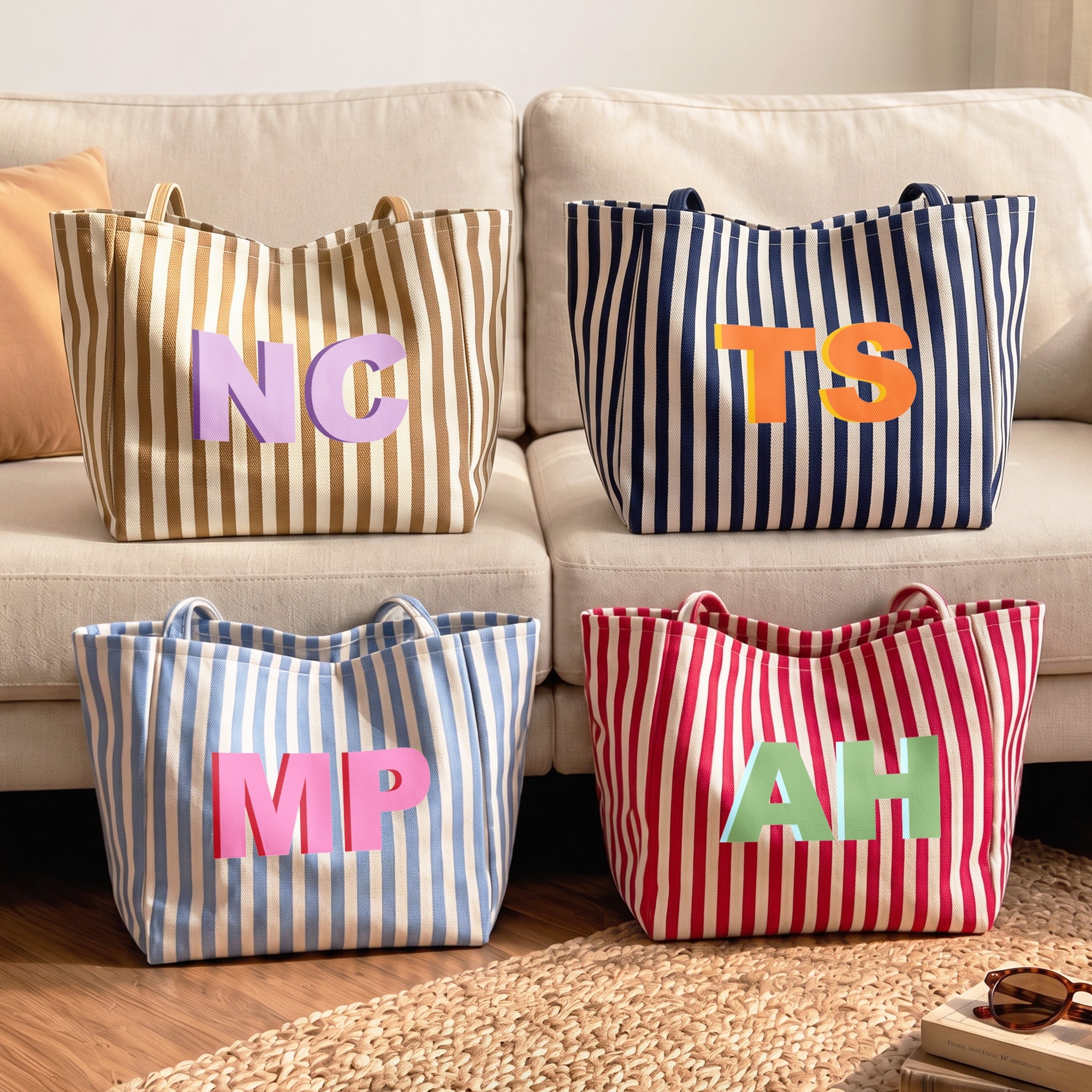 Shadow Custom Initials Gift For Her Friend Wife Sister Daughter - Personalized Tote Bag