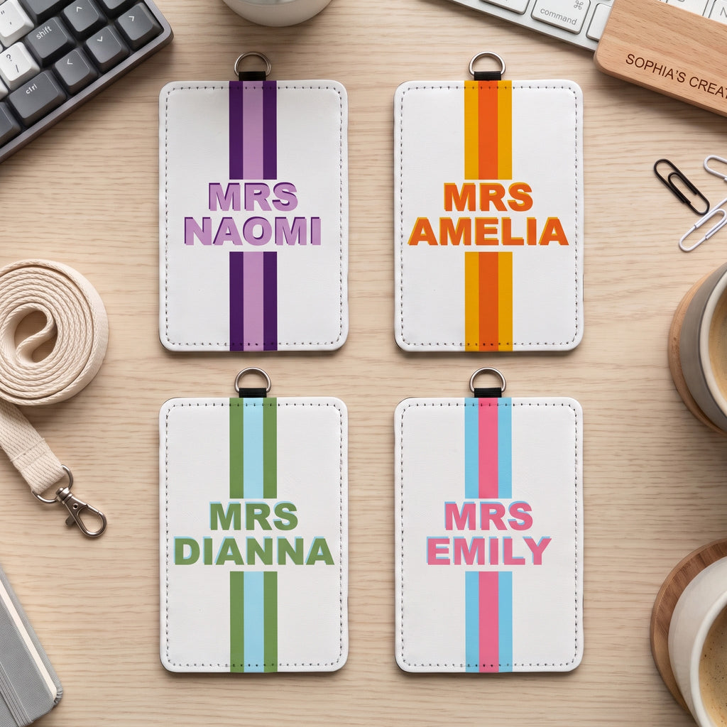 Shadow Monogram Letter Name - Personalized Badge Holder
