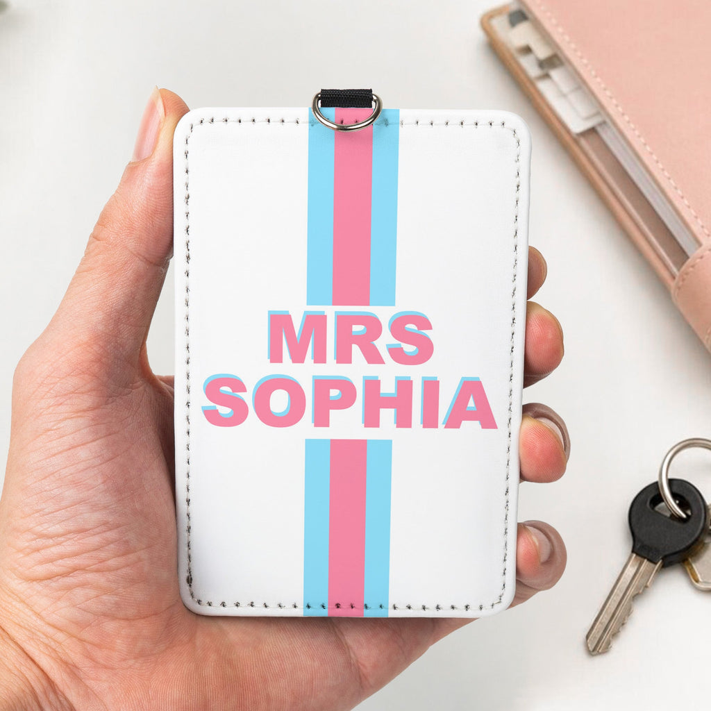 Shadow Monogram Letter Name - Personalized Badge Holder