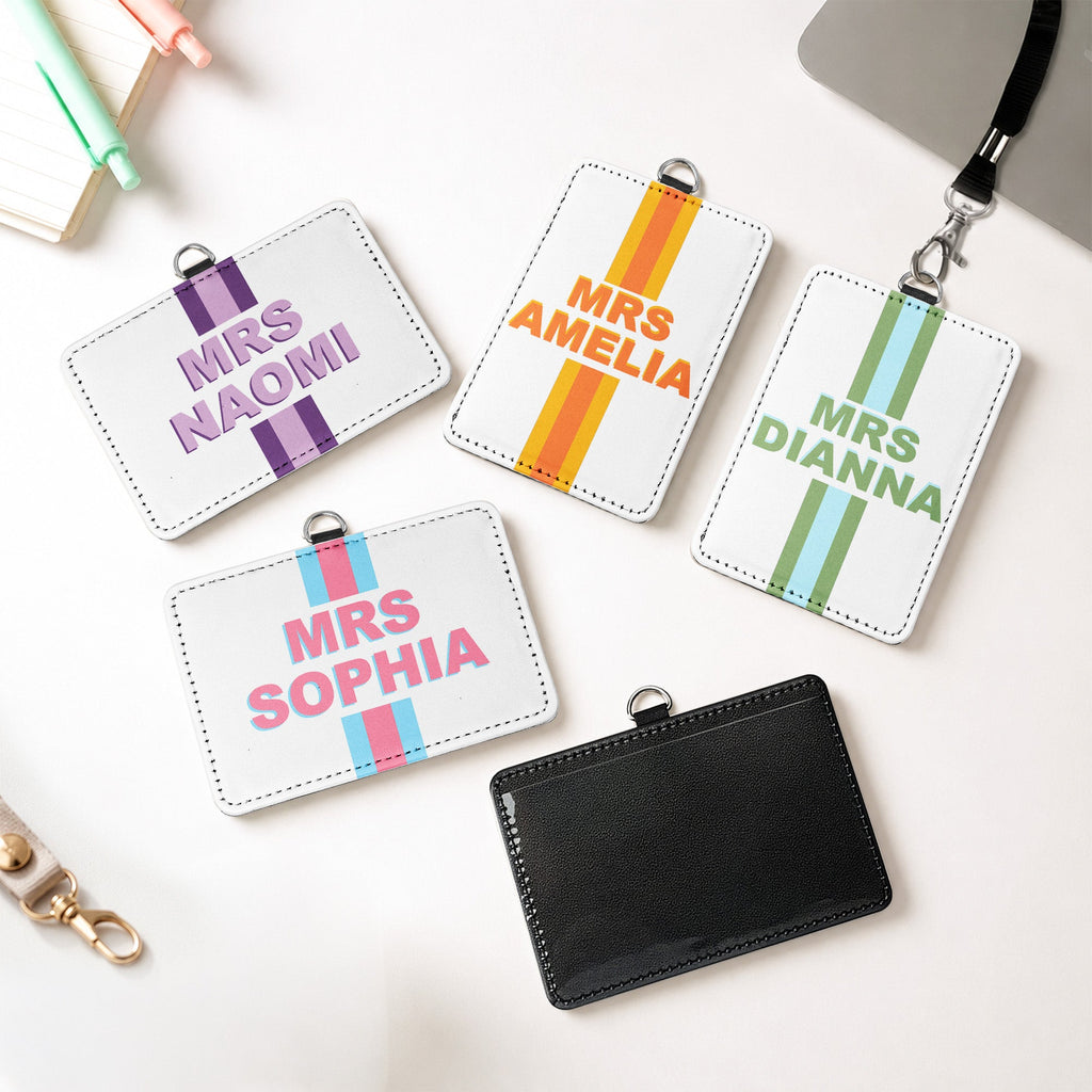 Shadow Monogram Letter Name - Personalized Badge Holder