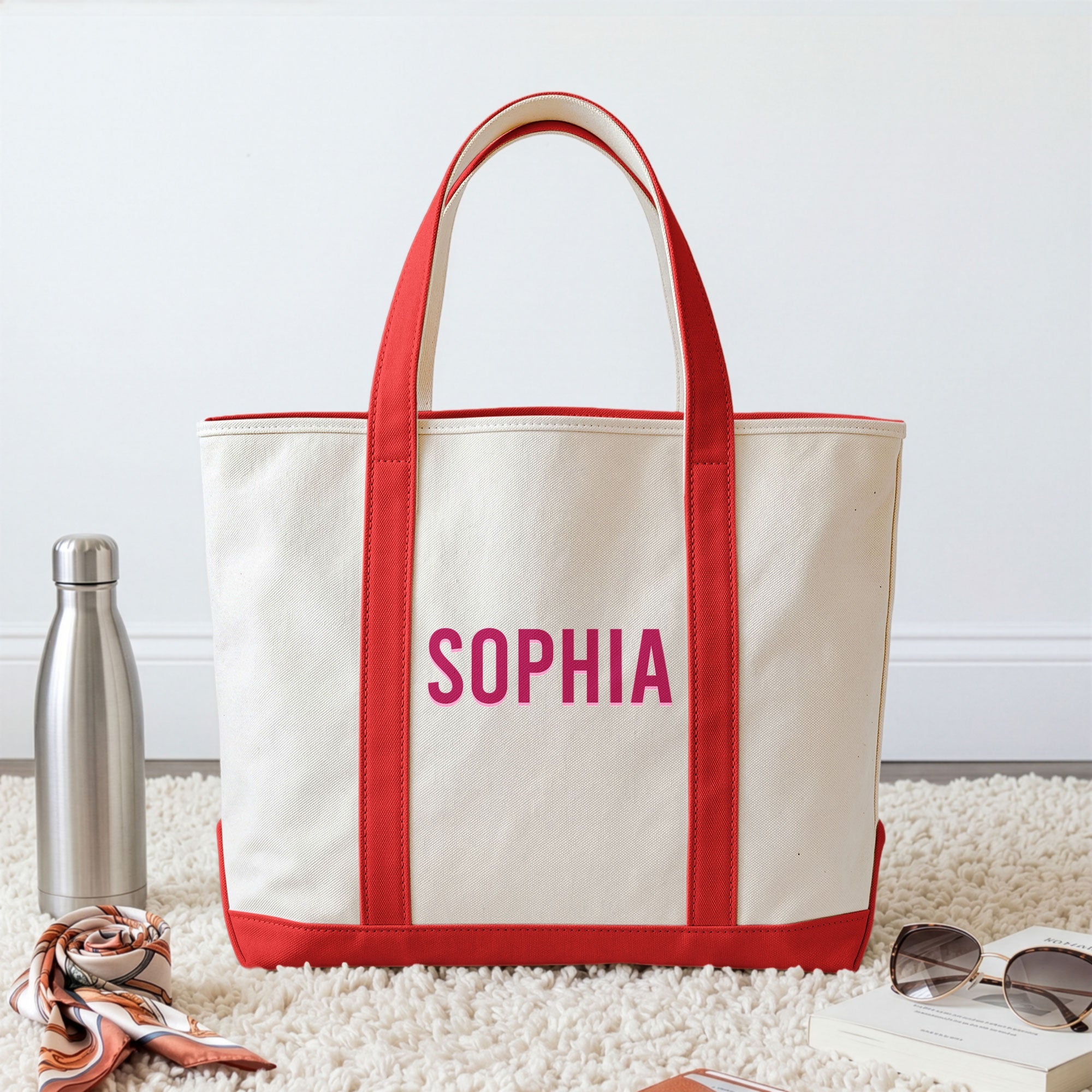 Shadow Monogram Letter Name - Personalized Tote Bag