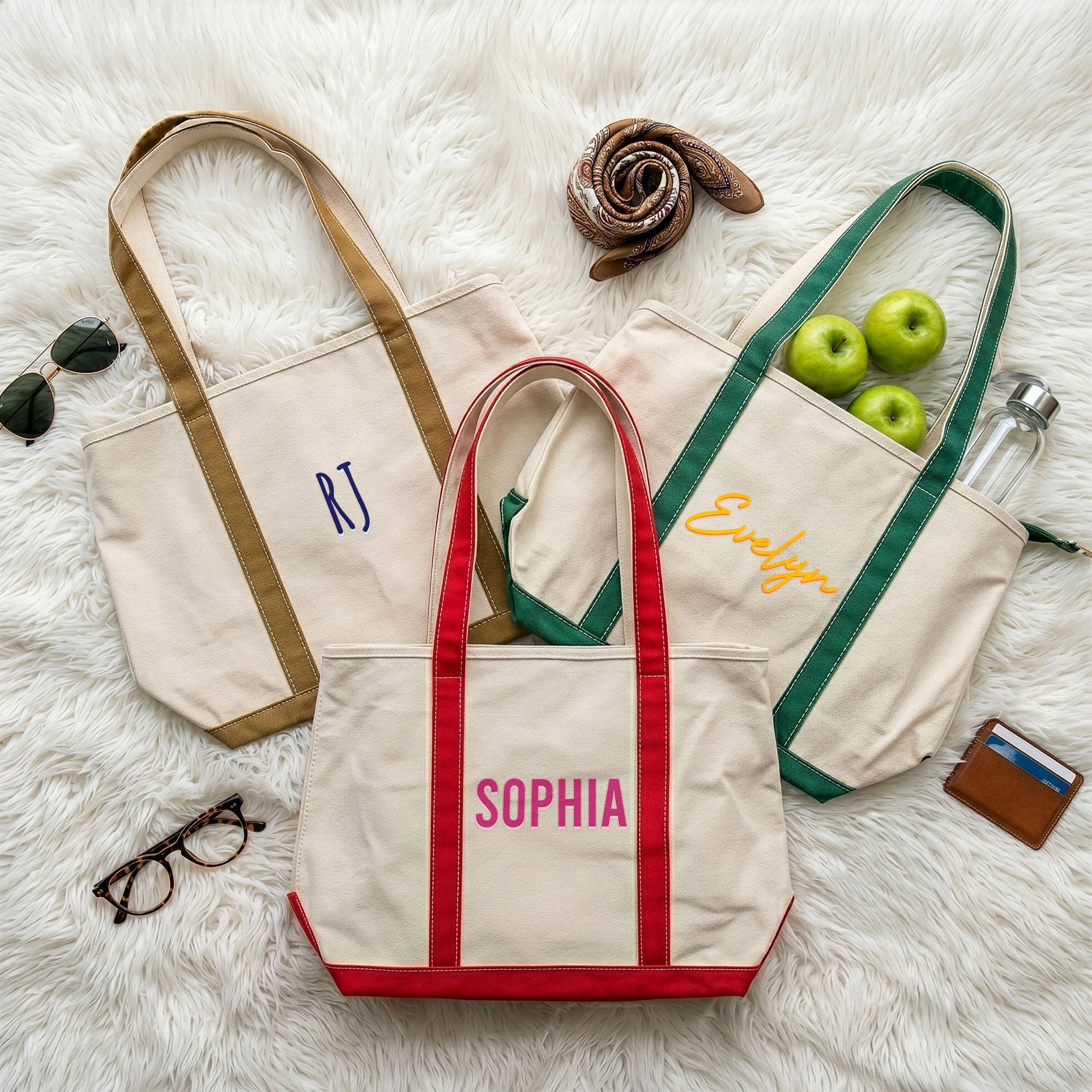 Shadow Monogram Letter Name - Personalized Tote Bag