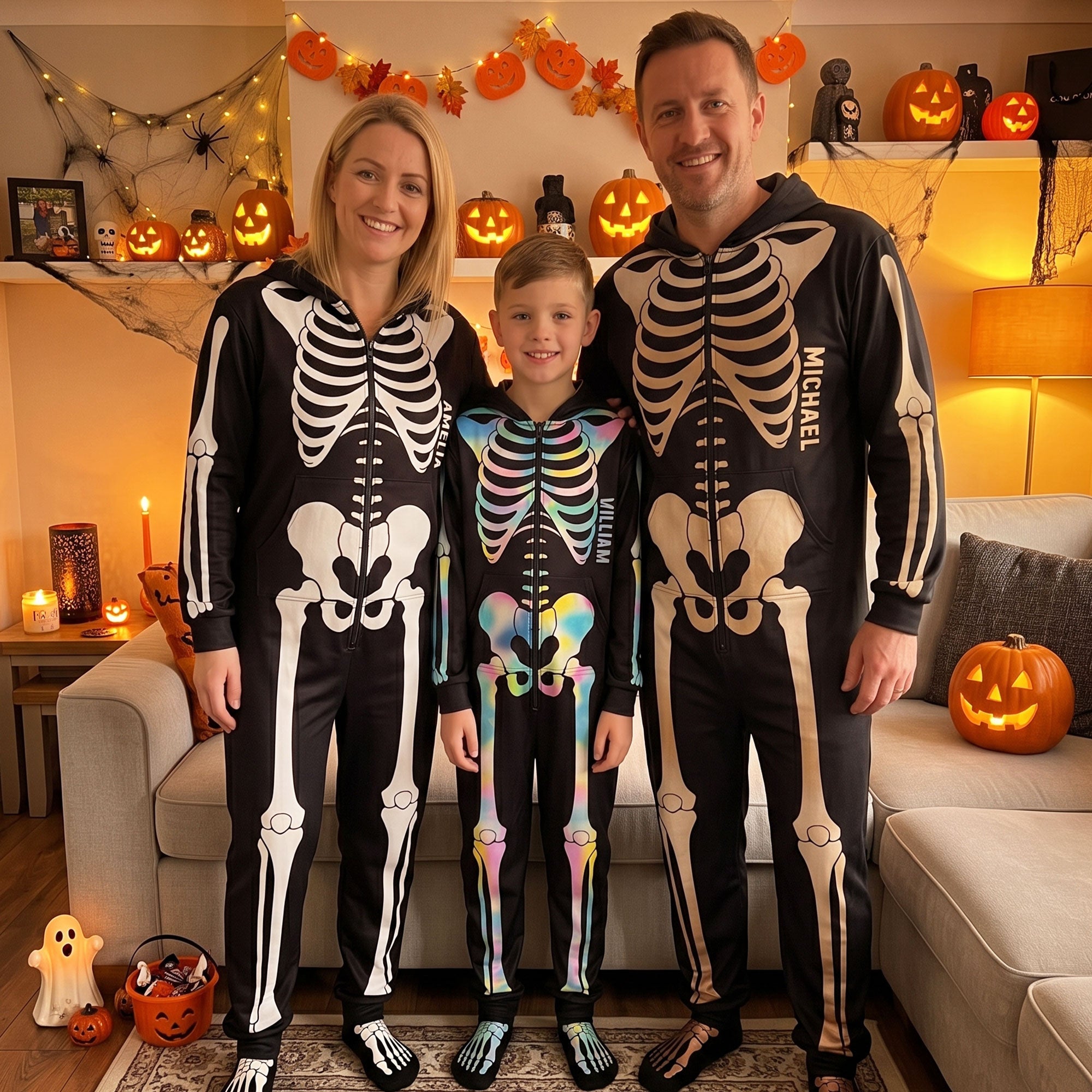 Skeleton Family Funny - Personalized Pajamas